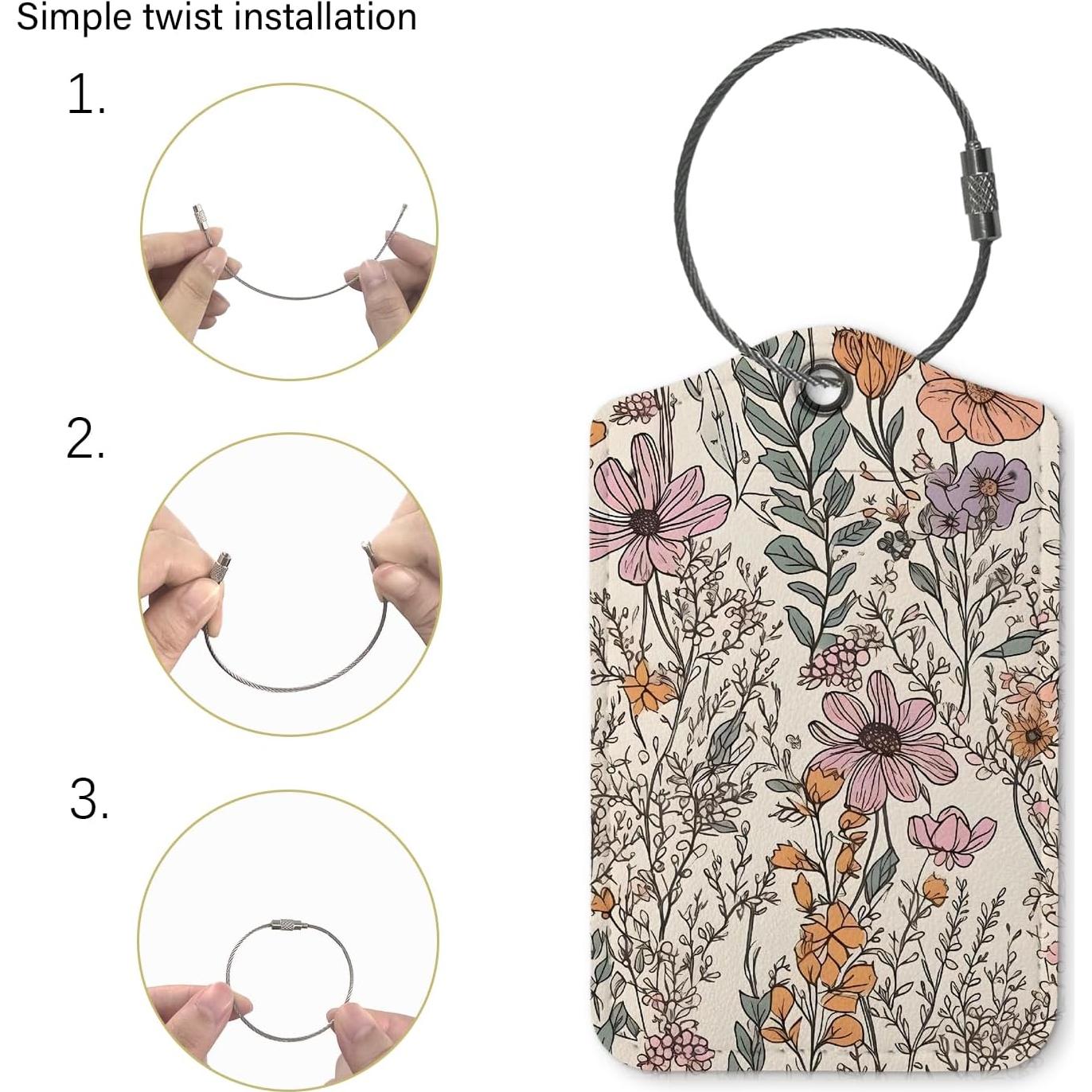 Etiquetas de Equipaje ZFQ Retro Vintage 2 Piezas 7.62x12.7cm