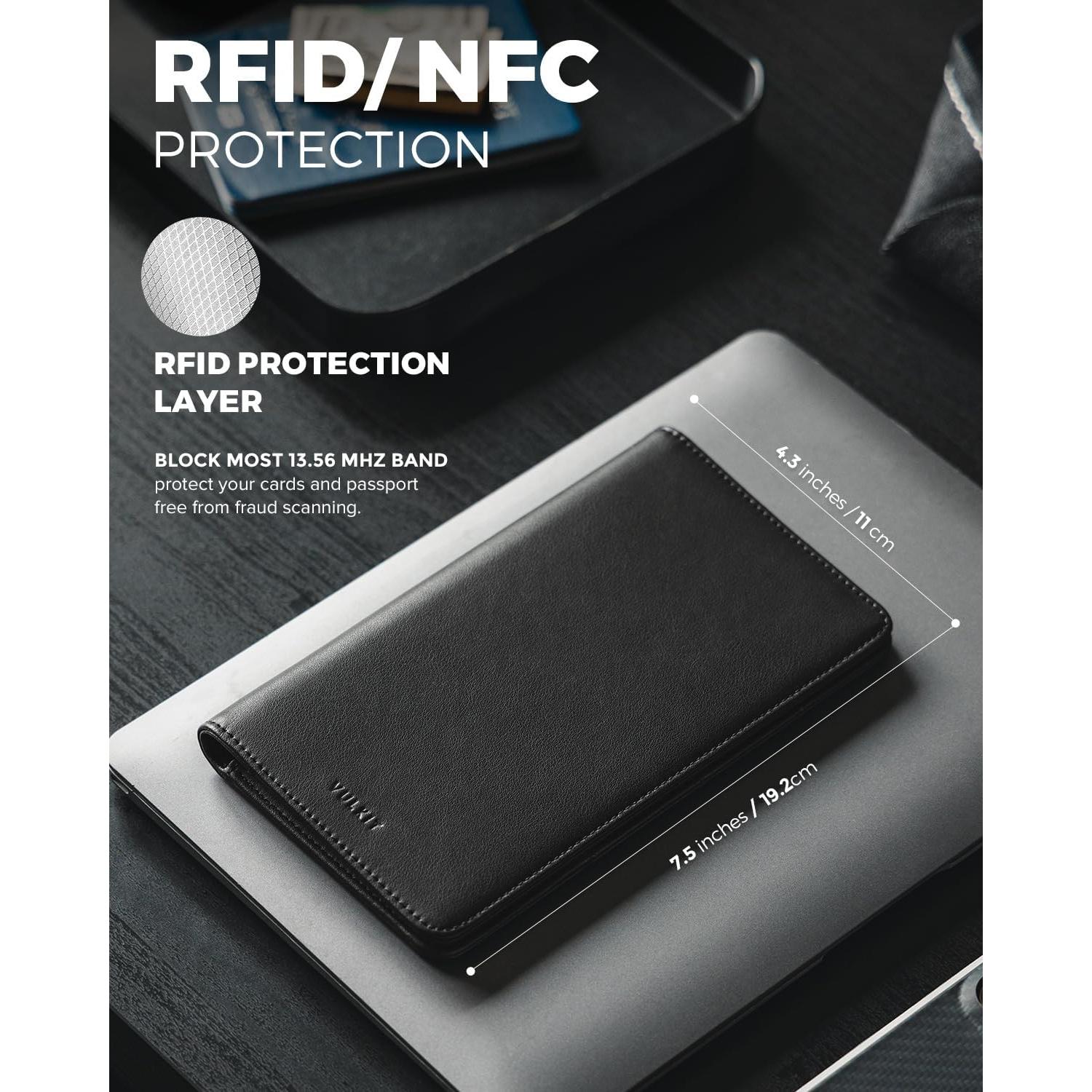 Cartera de Viaje VULKIT con Bloqueo RFID para Hombres y Mujeres
