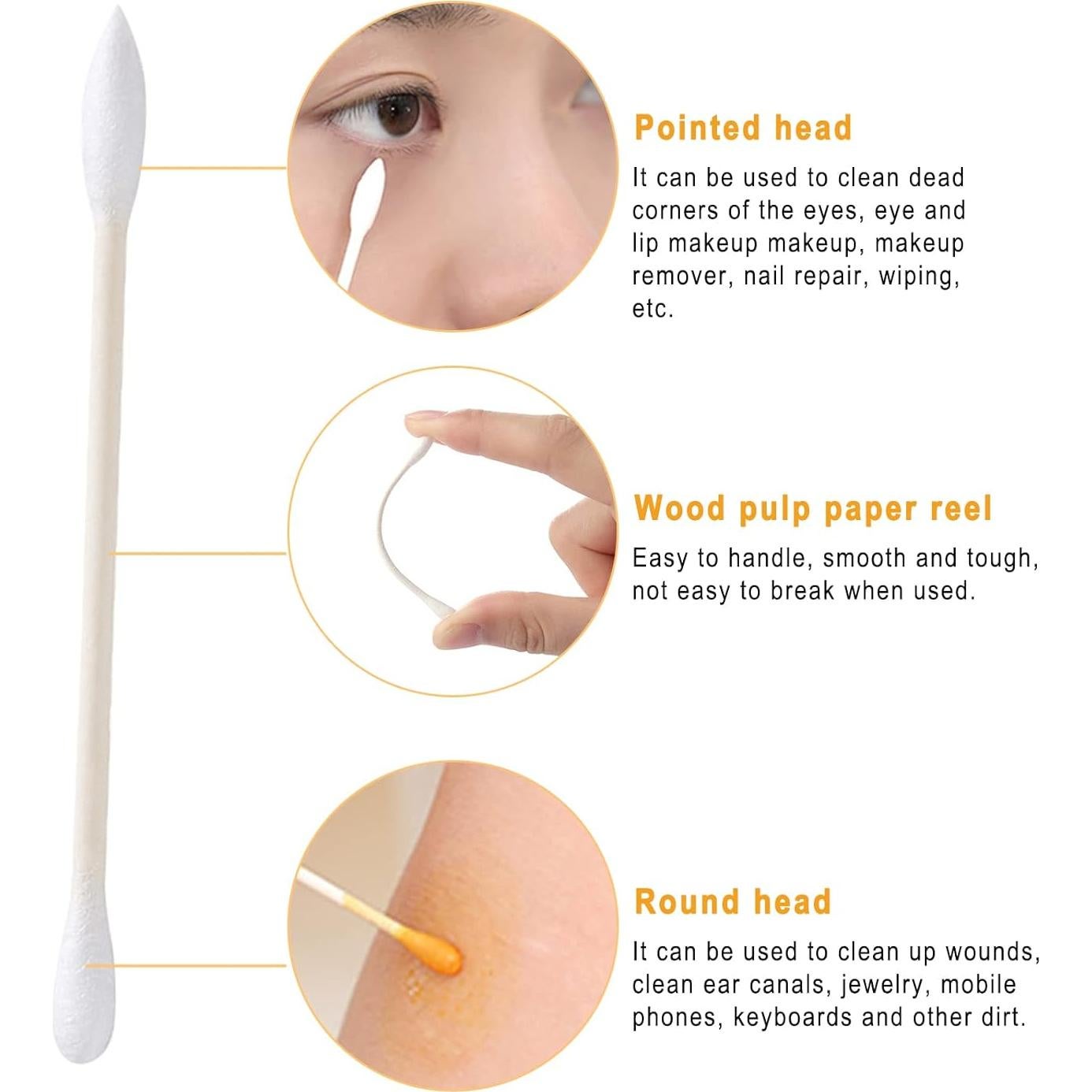 Hisopos de Algodón Biodegradables KRIZJUES 200 Unidades