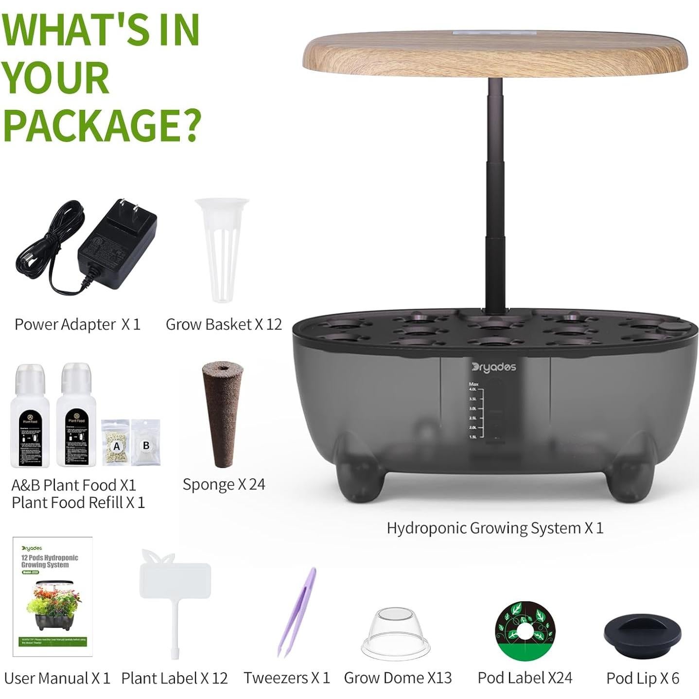 Sistema de Cultivo Hidropónico Dryades Z237 12 Cápsulas LED