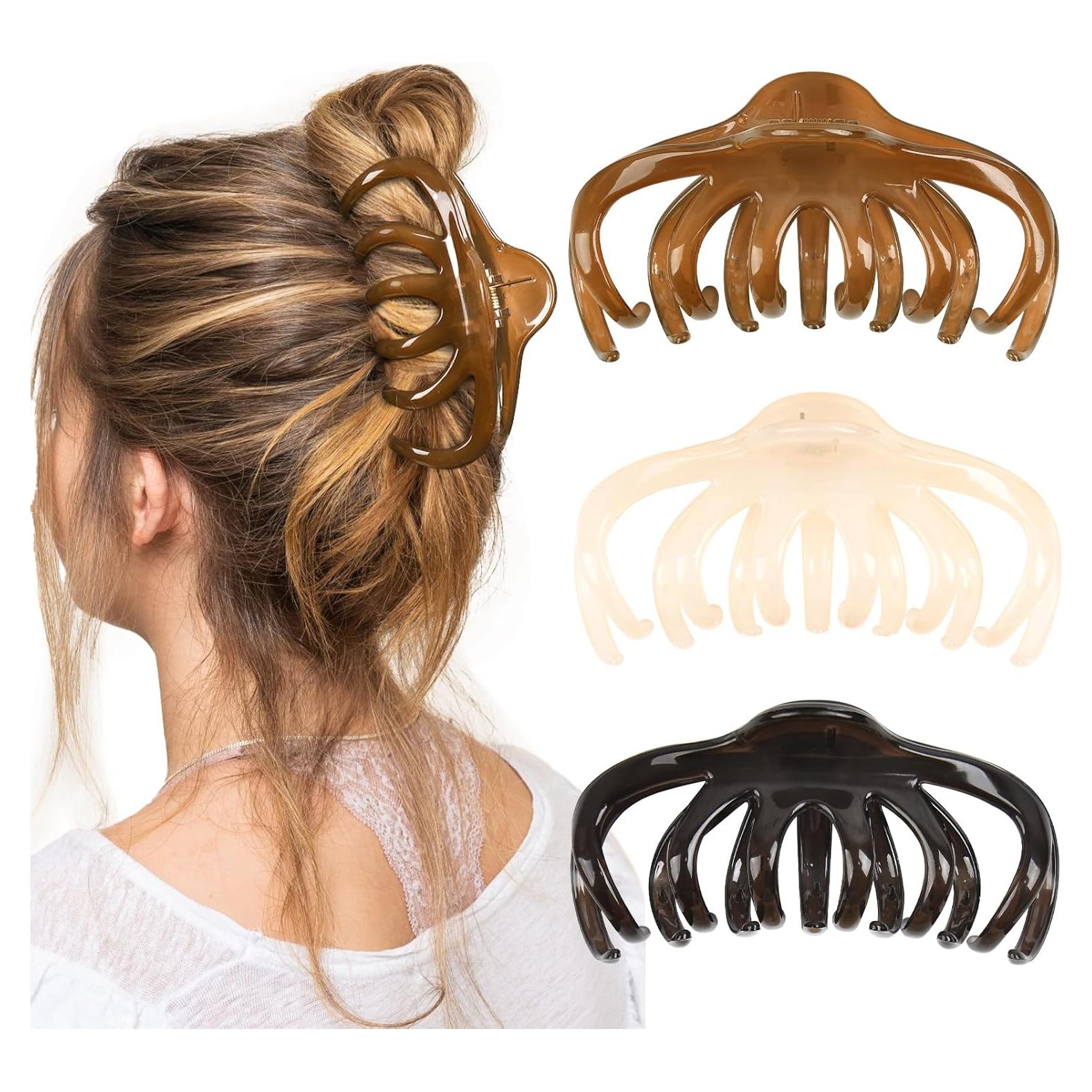 Pinzas de Cabello Grandes Yanibest Antideslizantes 3 Piezas