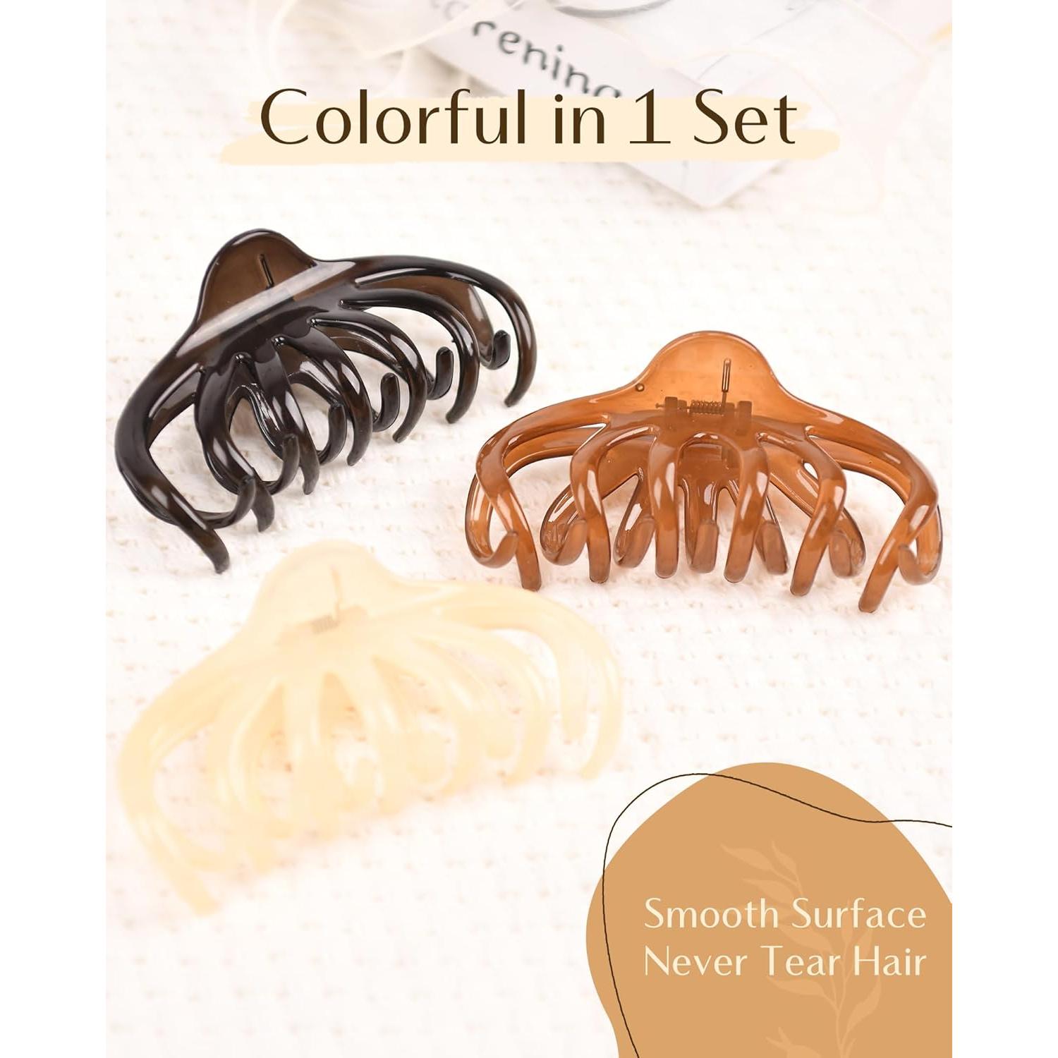 Pinzas de Cabello Grandes Yanibest Antideslizantes 3 Piezas