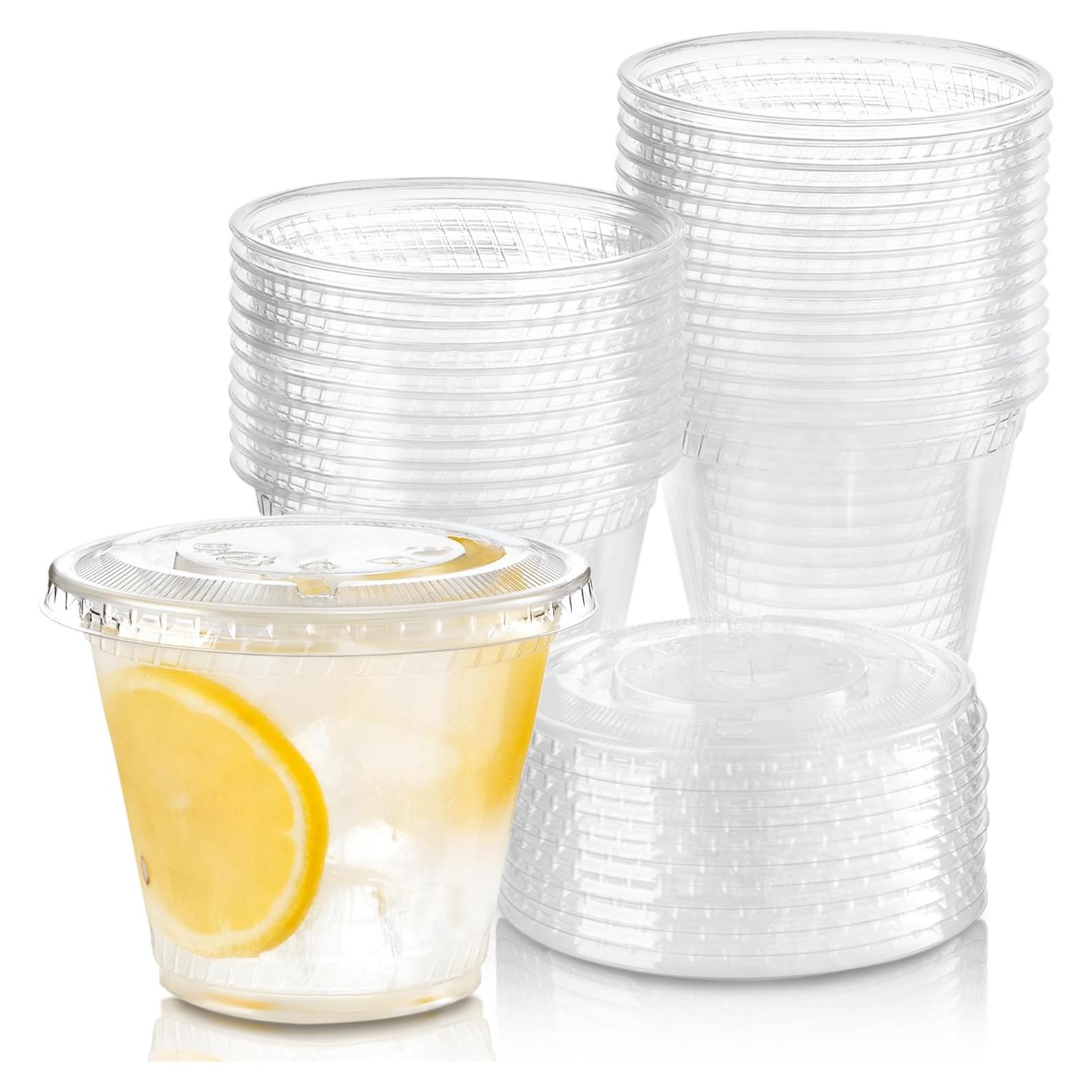 Paquete de 50 Copas de Plástico Transparentes 9 oz Fit Meal Prep