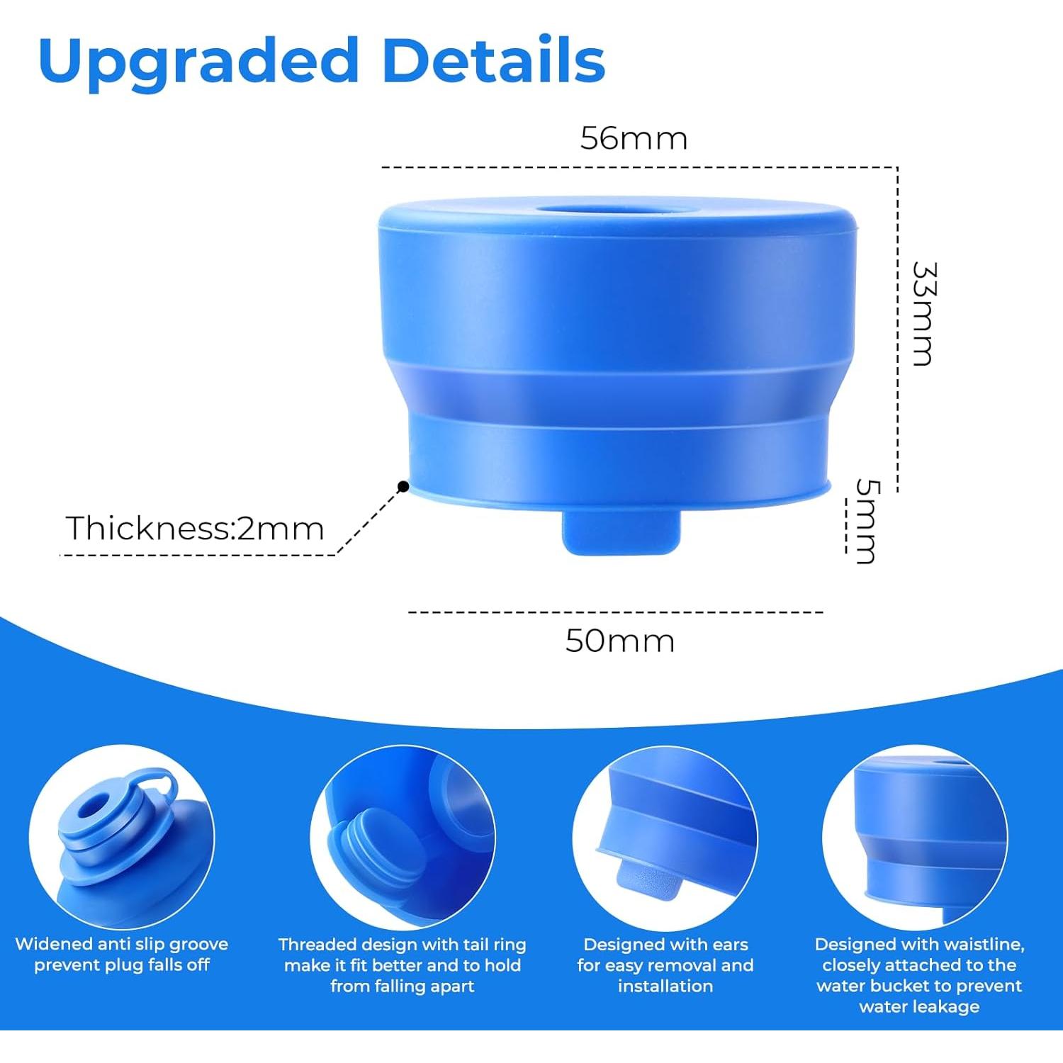 Tapa de Jarra de Agua SEVCHY 55mm Silicona Reutilizable - 3 Piezas