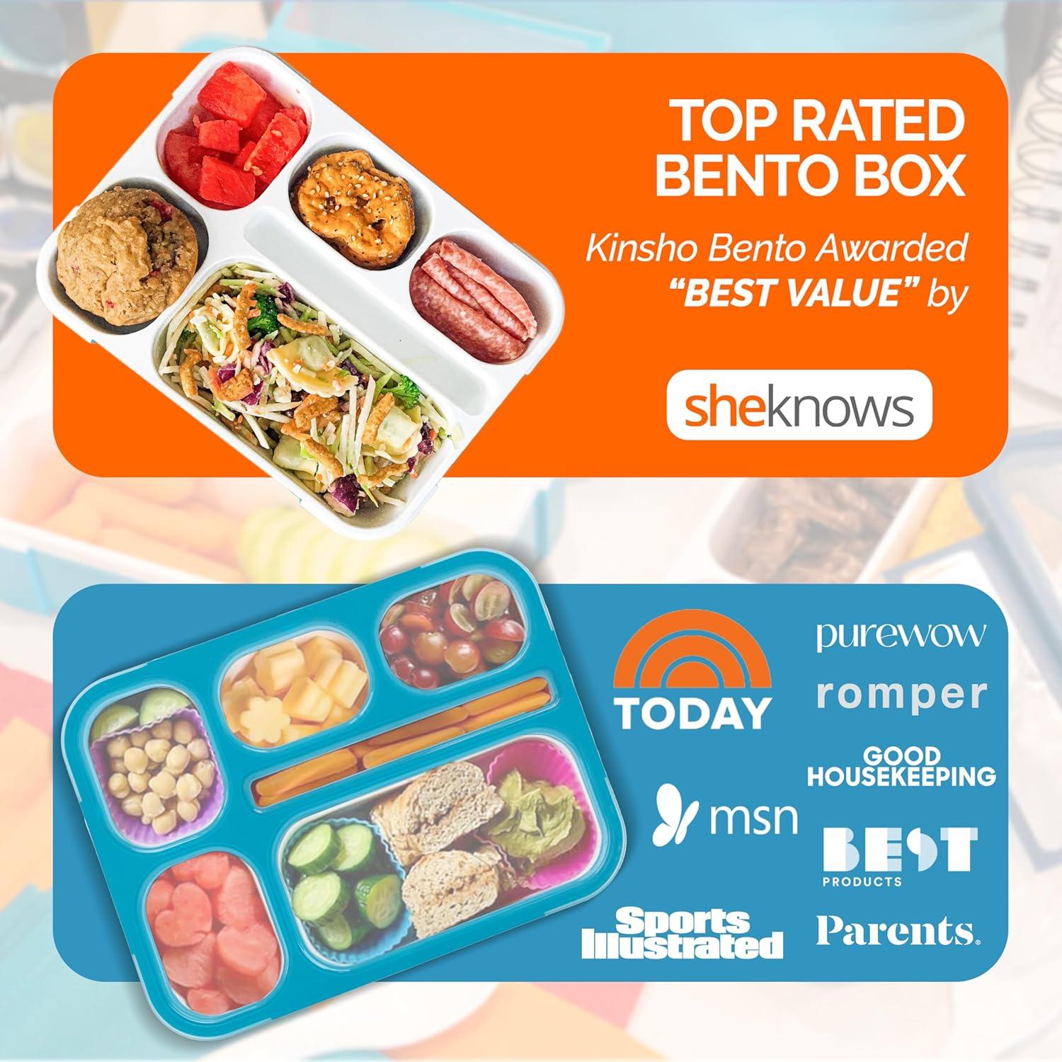 Caja Bento Kinsho Azul 6 Compartimentos 1000ml Sin BPA