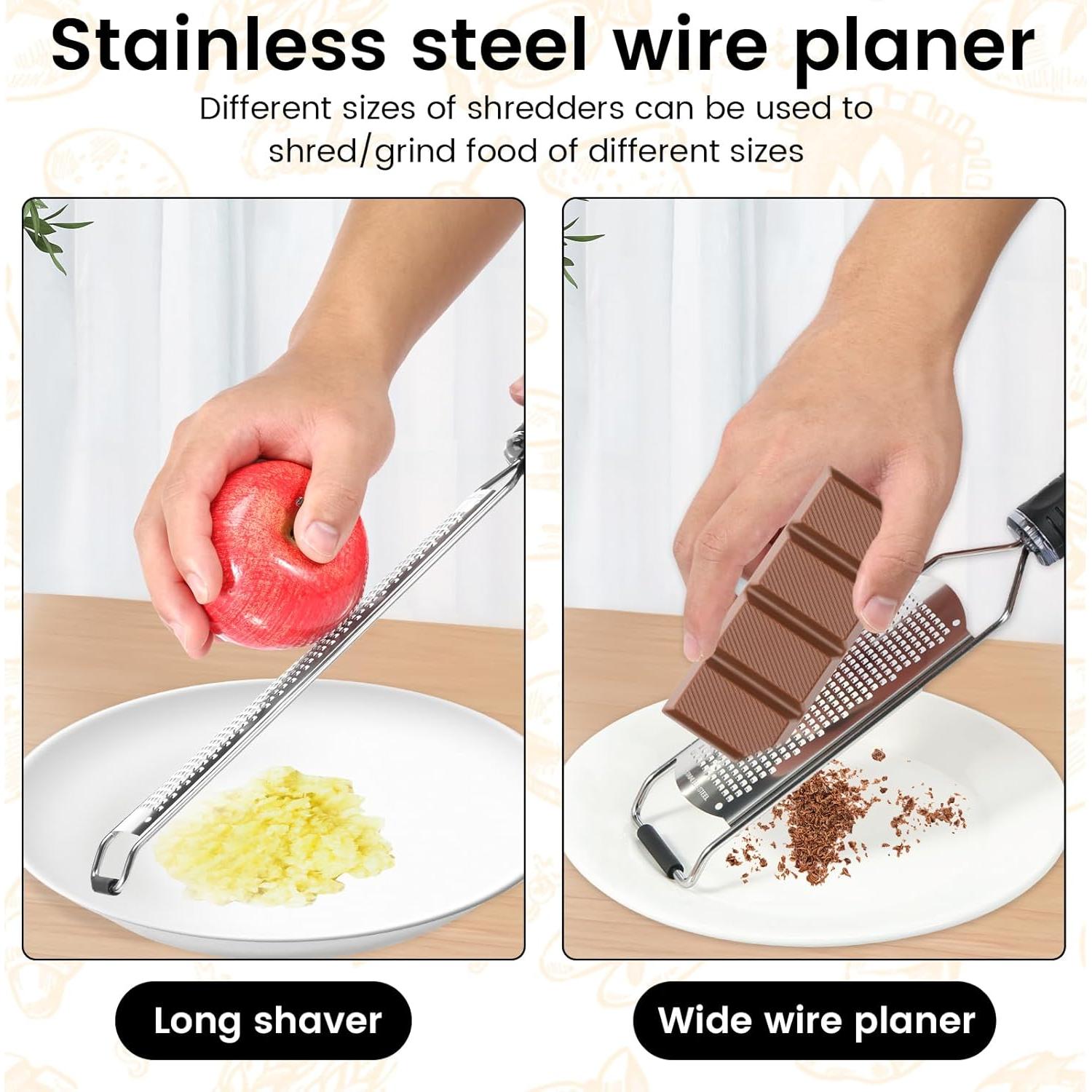 Rallador de Acero Inoxidable TKSDWBLTY 4 Piezas con Mango Antideslizante