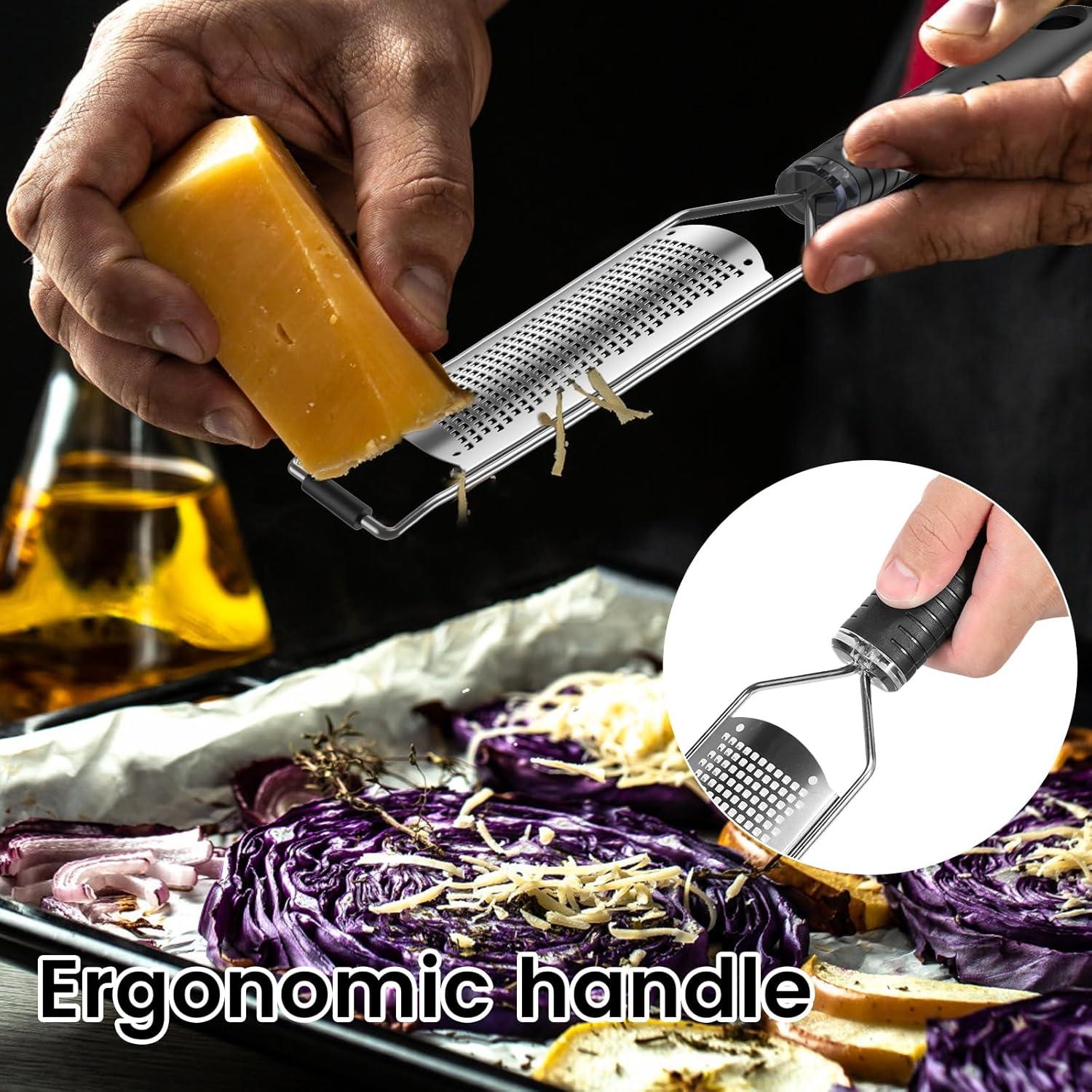 Rallador de Acero Inoxidable TKSDWBLTY 4 Piezas con Mango Antideslizante