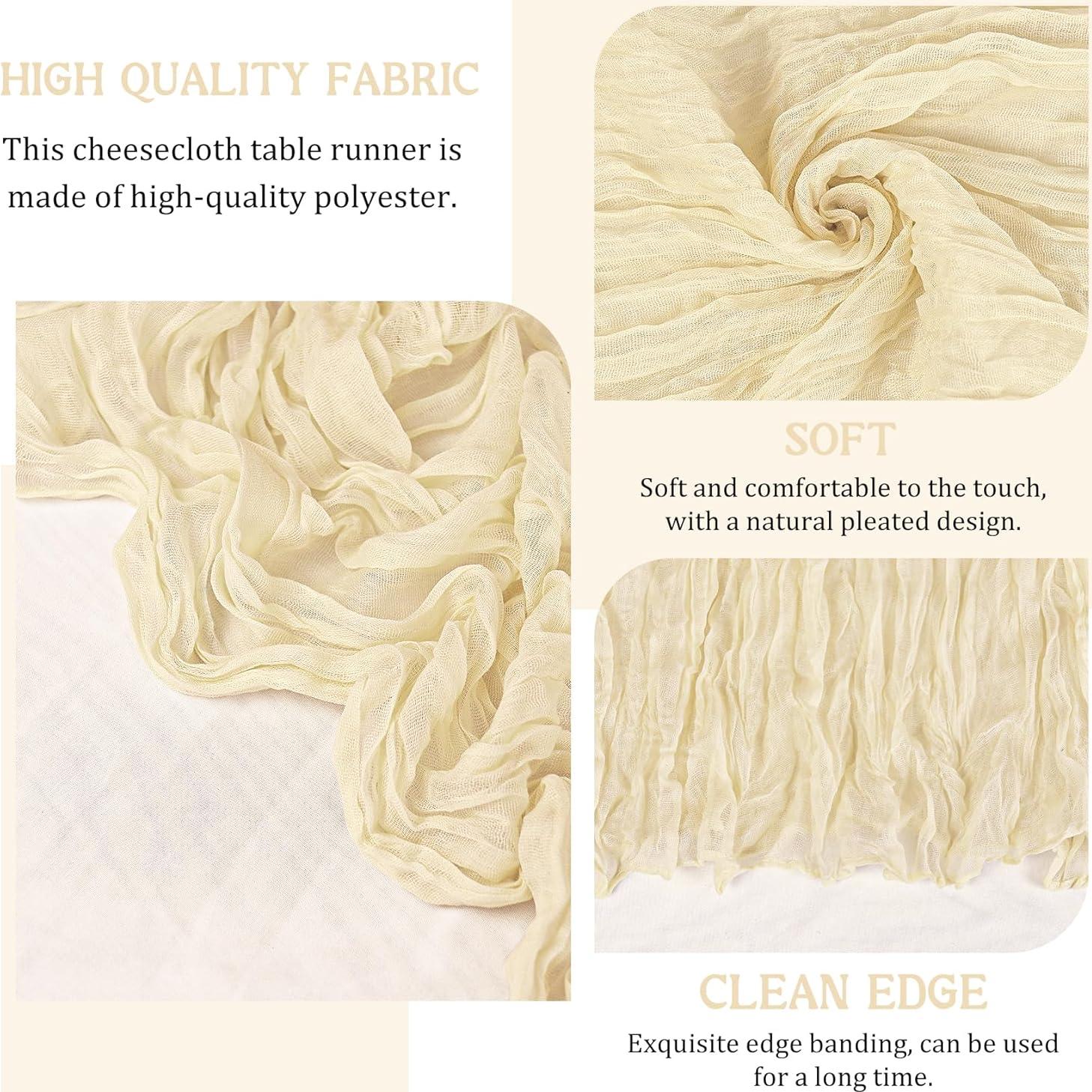 Camino de Mesa de Gasa Beige HAISIWLKJ 300 cm - 2 Piezas