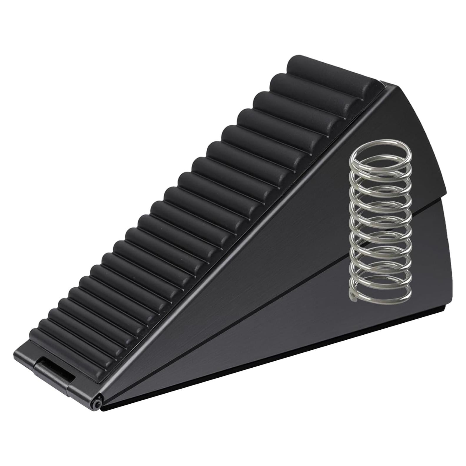 Tope de puerta alto MAOBUYOU - Goma y acero inoxidable, negro