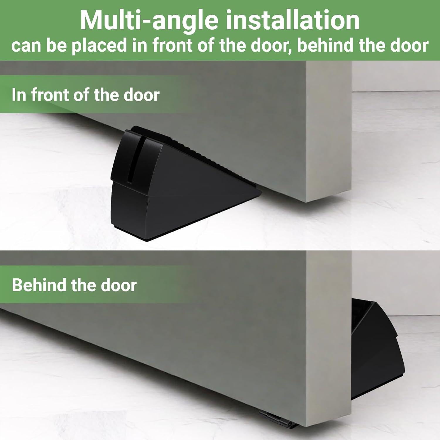 Tope de puerta alto MAOBUYOU - Goma y acero inoxidable, negro