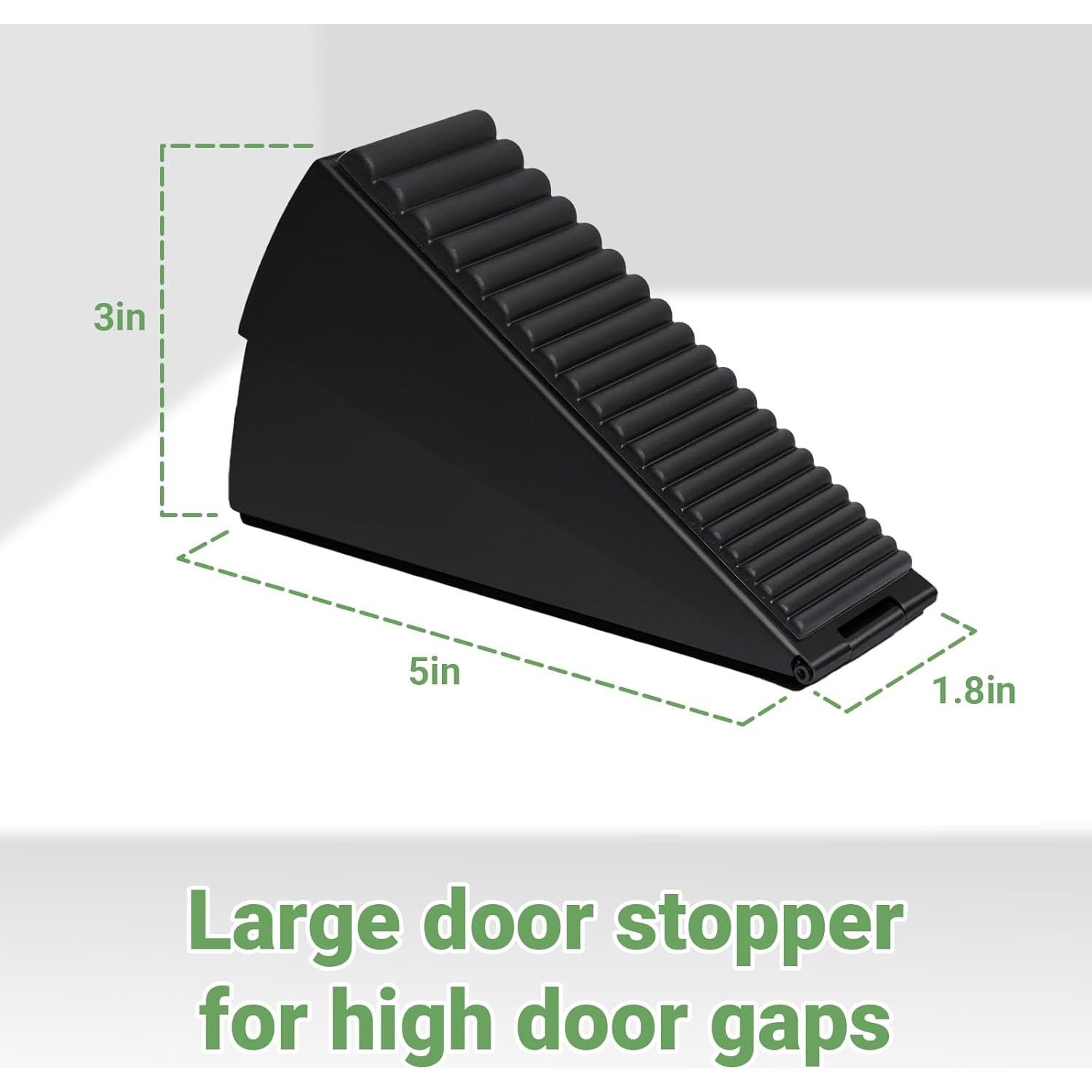 Tope de puerta alto MAOBUYOU - Goma y acero inoxidable, negro
