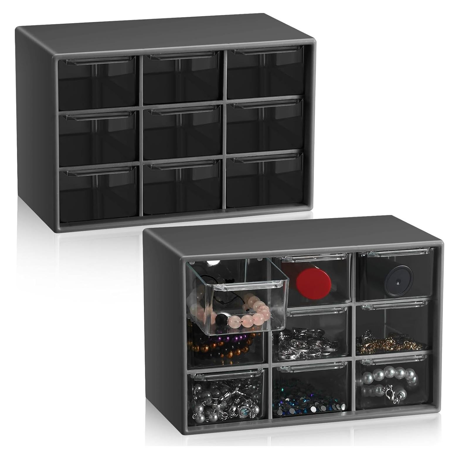 Organizador de Escritorio Wenqik 2 Pcs con 9 Cajones Transparentes