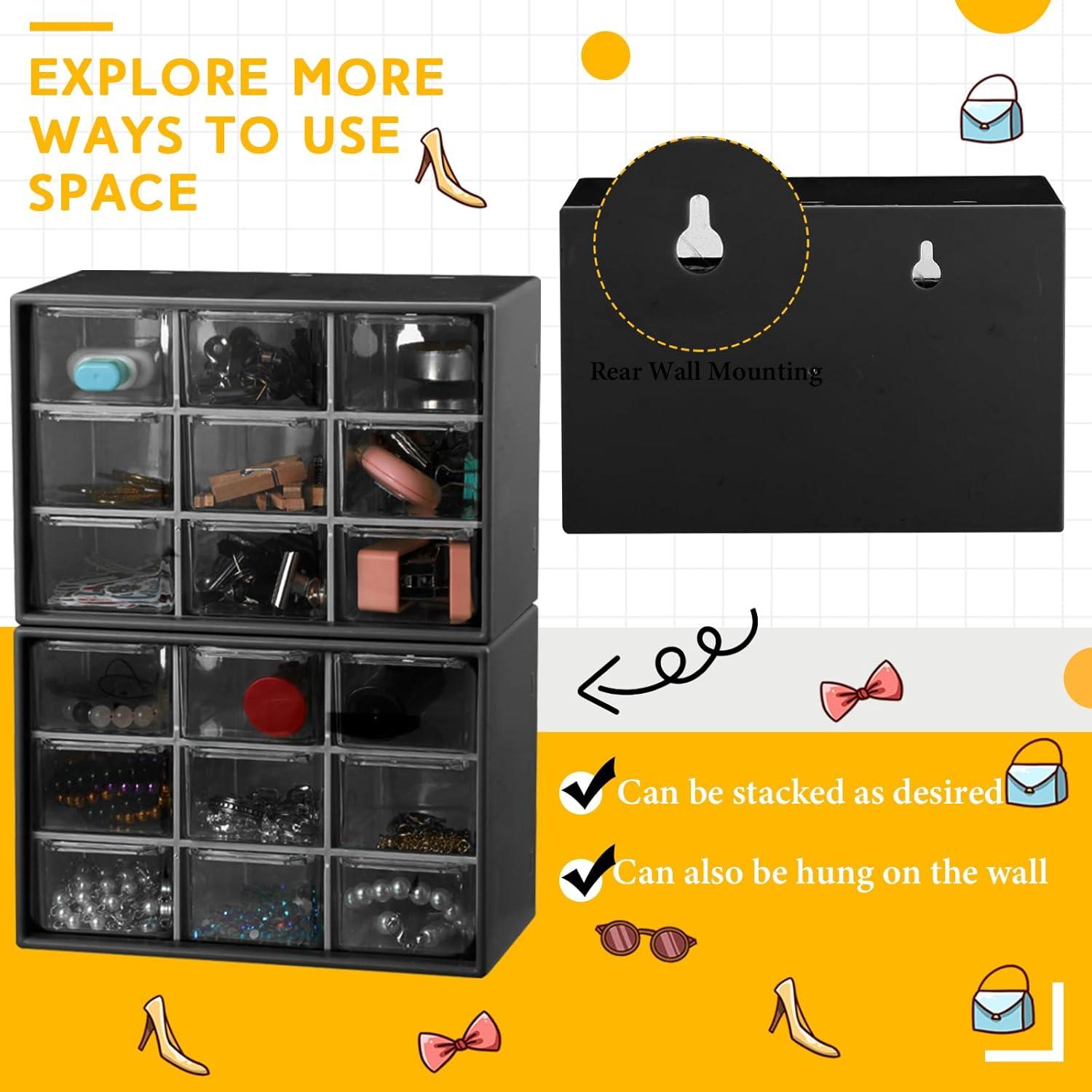 Organizador de Escritorio Wenqik 2 Pcs con 9 Cajones Transparentes