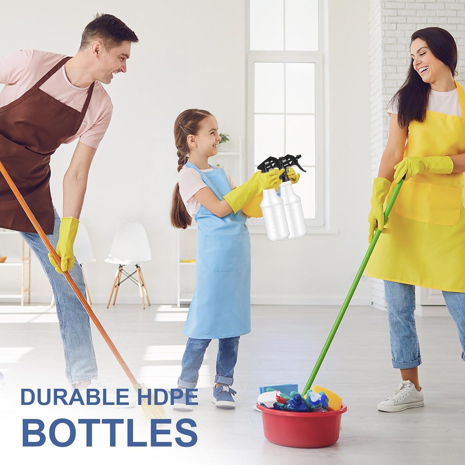 Zubebe 24 Botellas Spray 1000ml Plástico HDPE A Prueba de Fugas