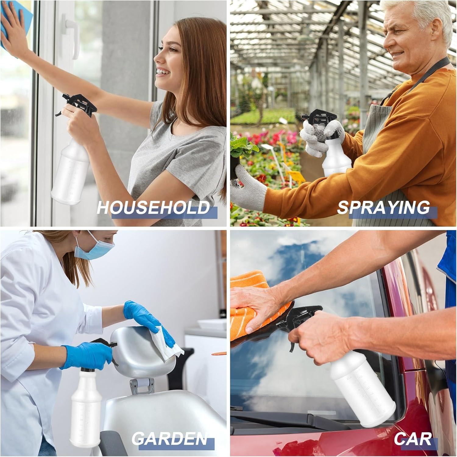 Zubebe 24 Botellas Spray 1000ml Plástico HDPE A Prueba de Fugas