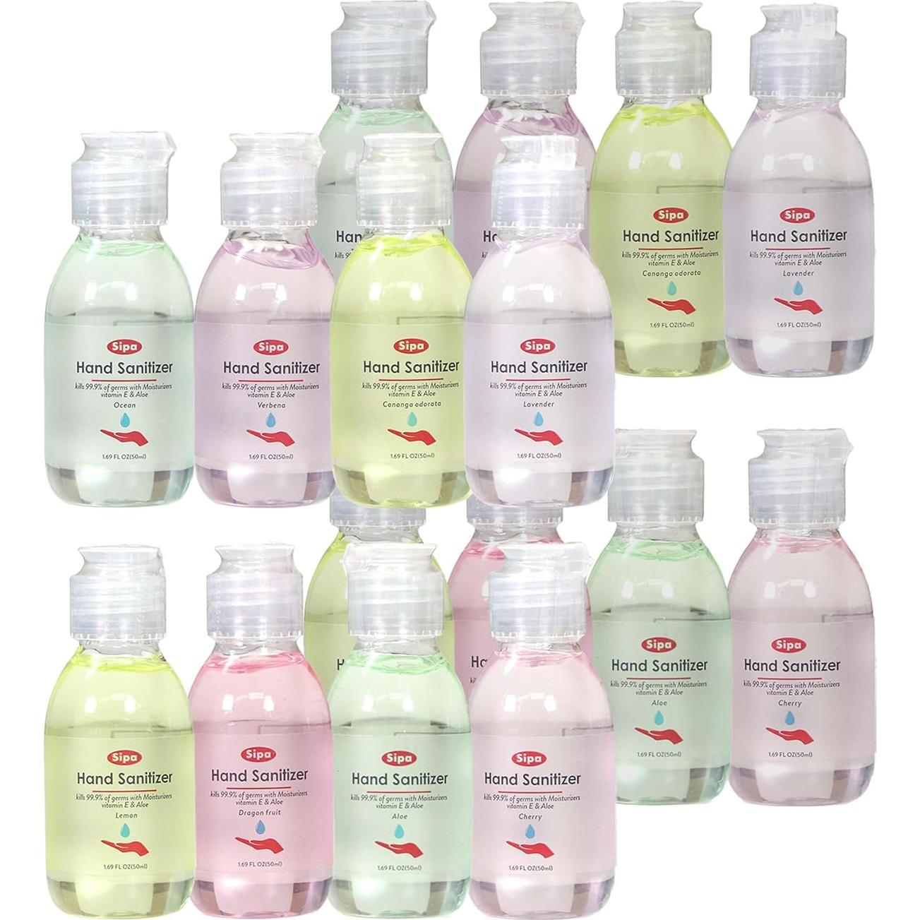 Desinfectante de Manos SIPA 50 ml - Paquete de 16, 8 Fragancias