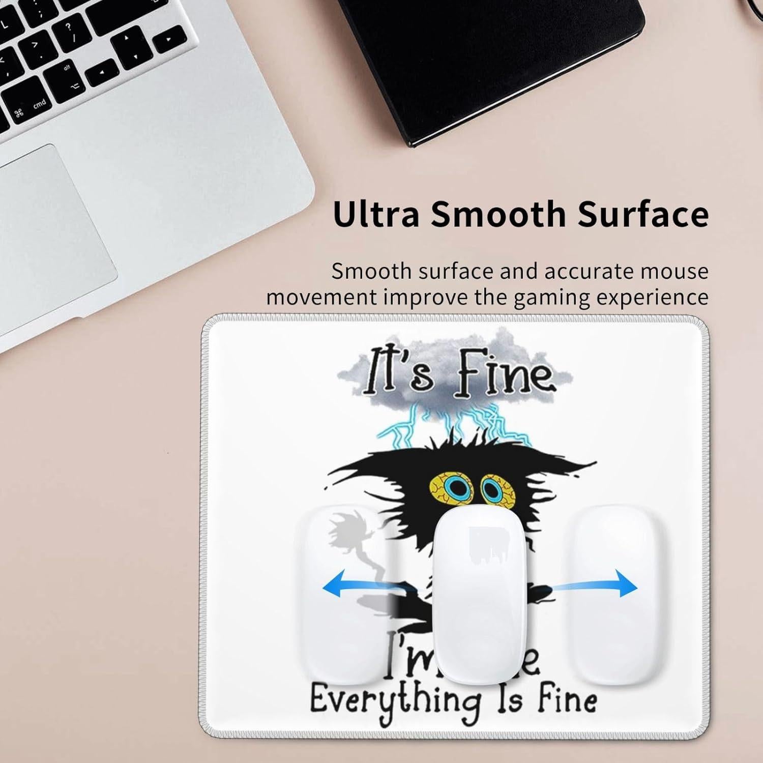 Alfombrilla de Ratón Jakayla Gato Negro 240mm x 200mm Antideslizante