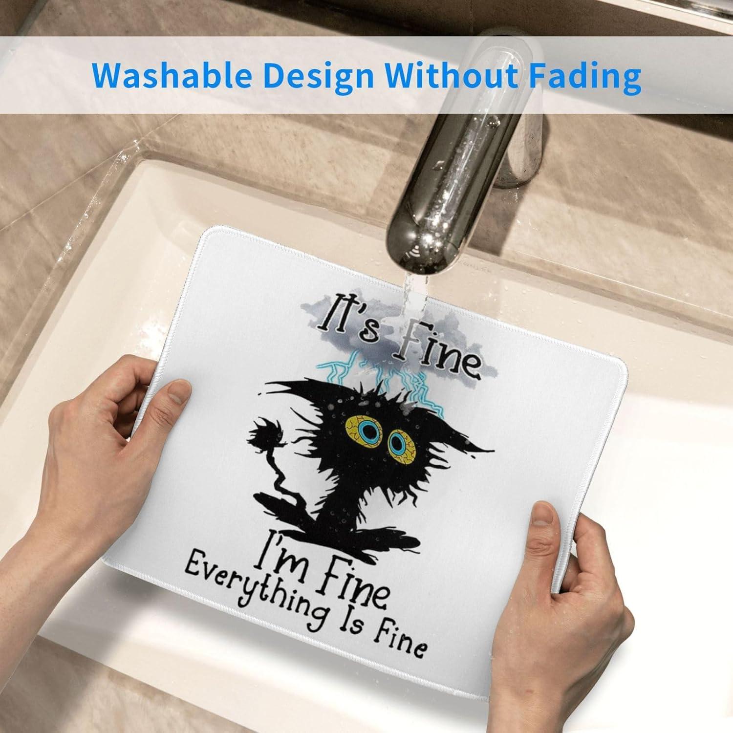 Alfombrilla de Ratón Jakayla Gato Negro 240mm x 200mm Antideslizante