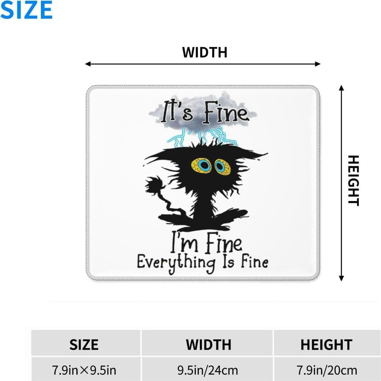 Alfombrilla de Ratón Jakayla Gato Negro 240mm x 200mm Antideslizante