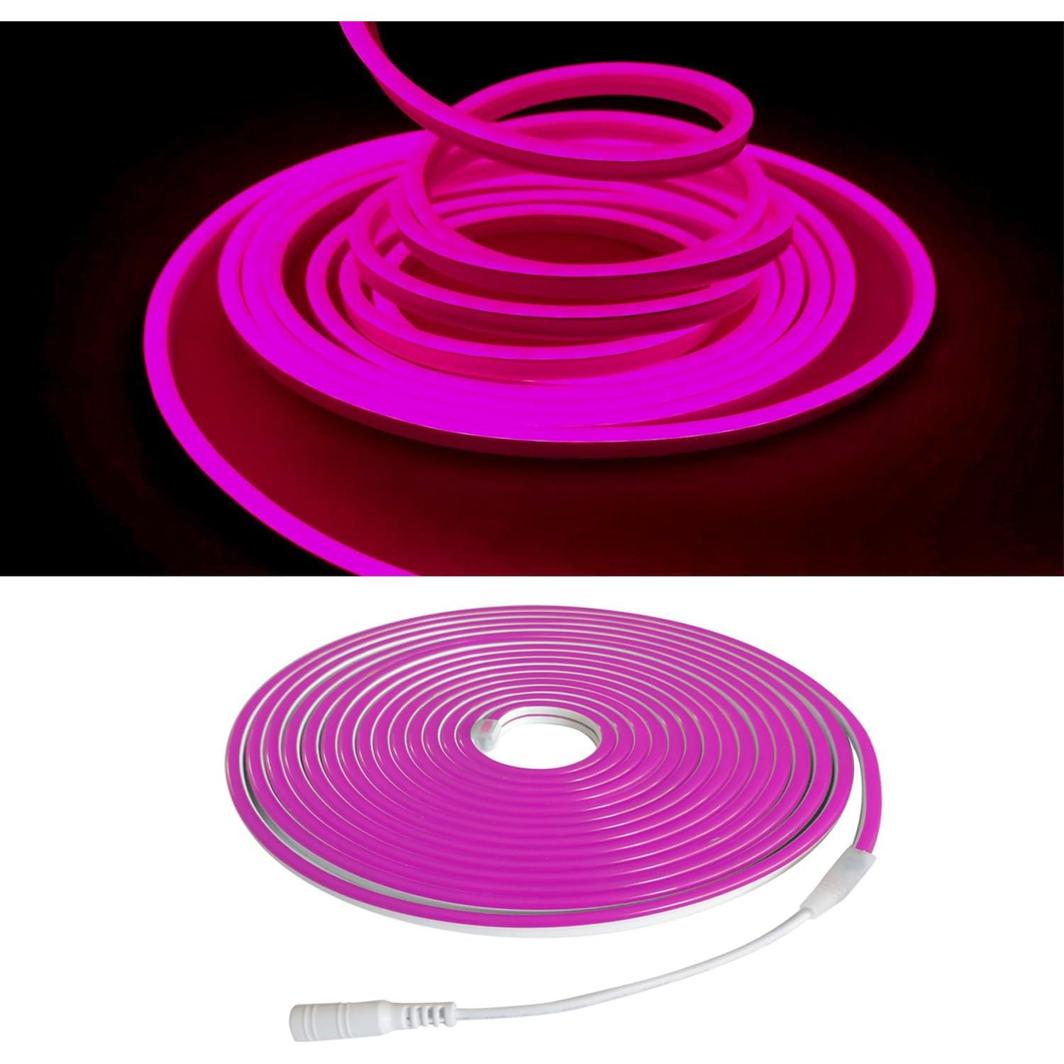 Tira de Luz Neón LED Rosa 5m MaxLaxer Impermeable Flexible