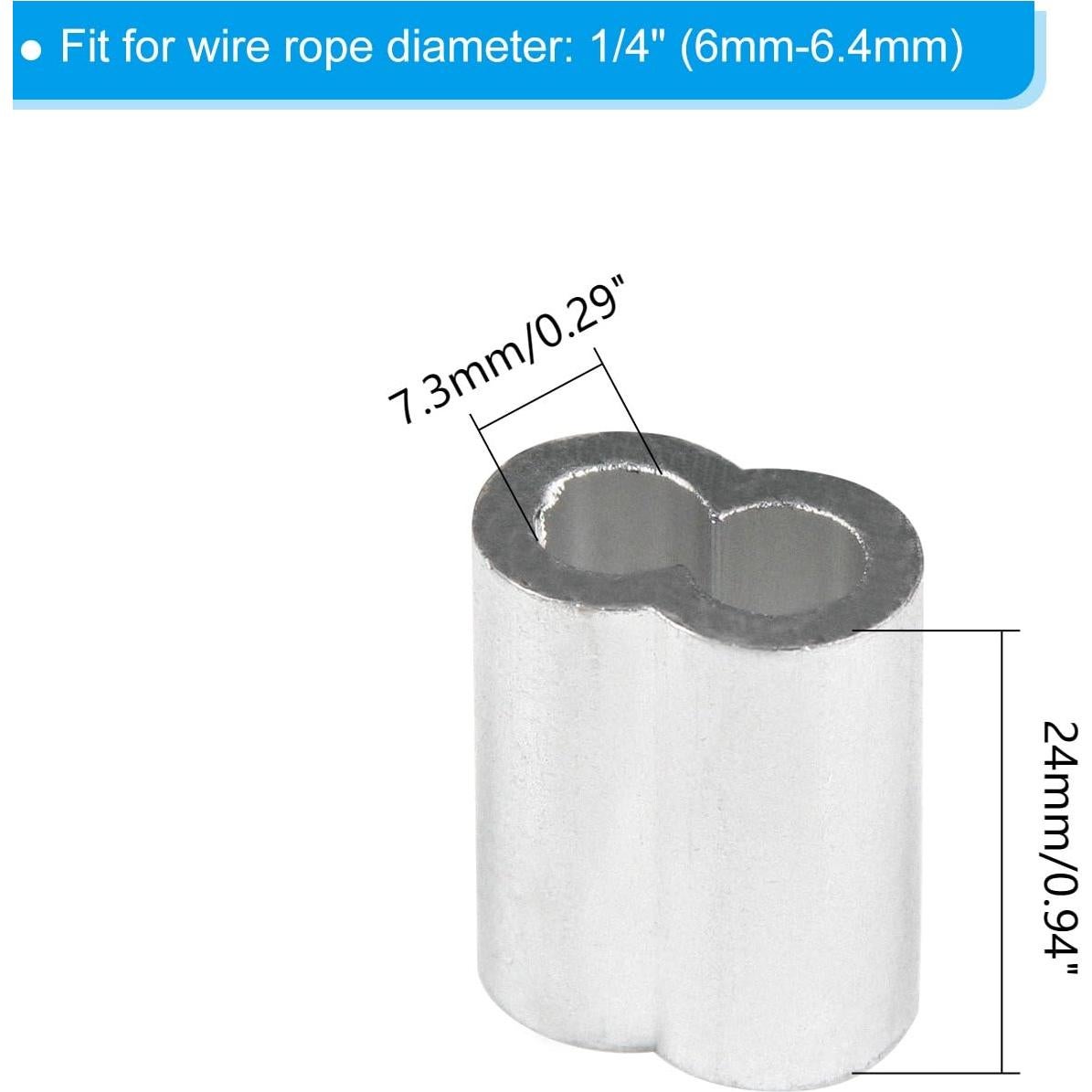 Manguitos de Crimpado de Aluminio Yinpecly 24 Pcs 6mm