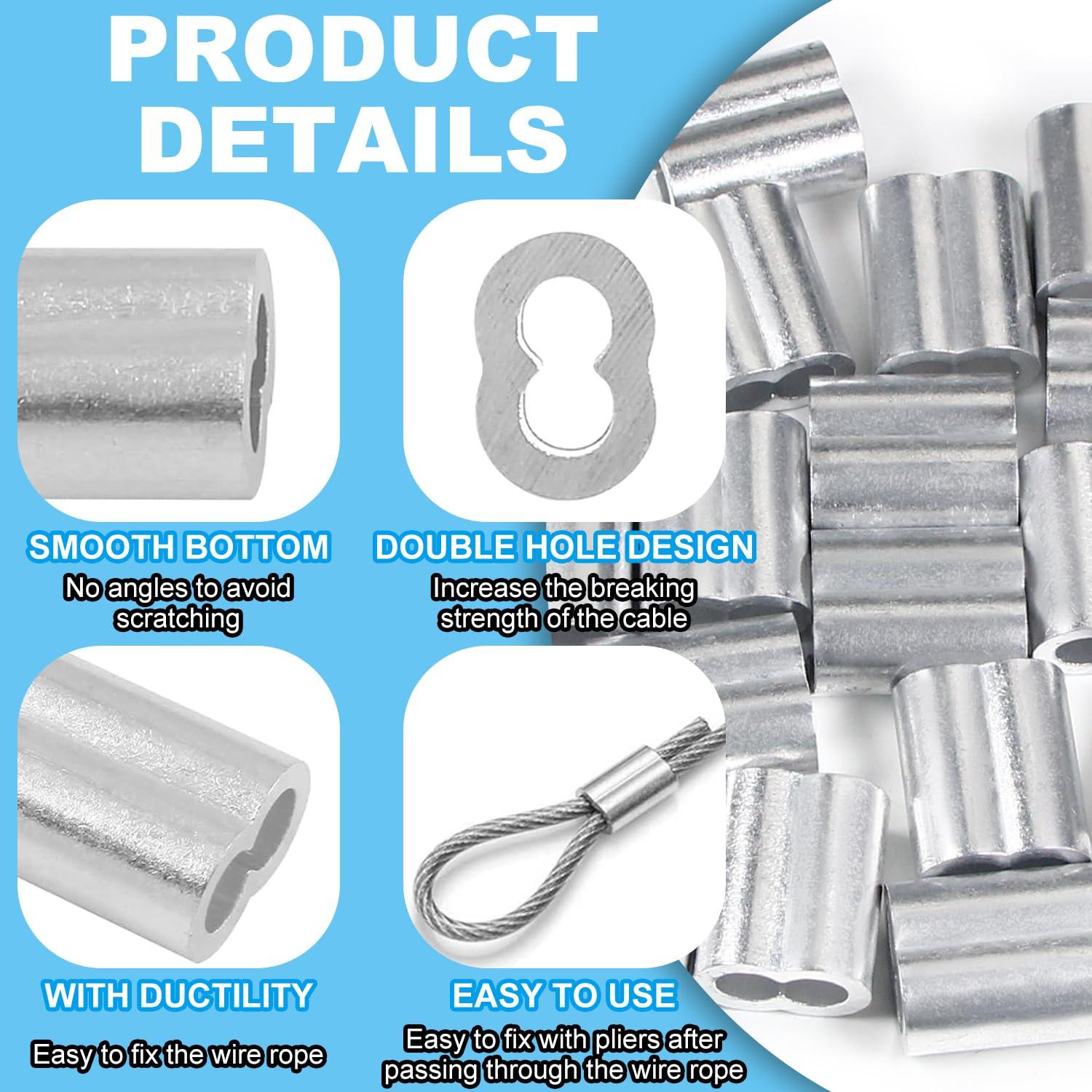 Manguitos de Crimpado de Aluminio Yinpecly 24 Pcs 6mm