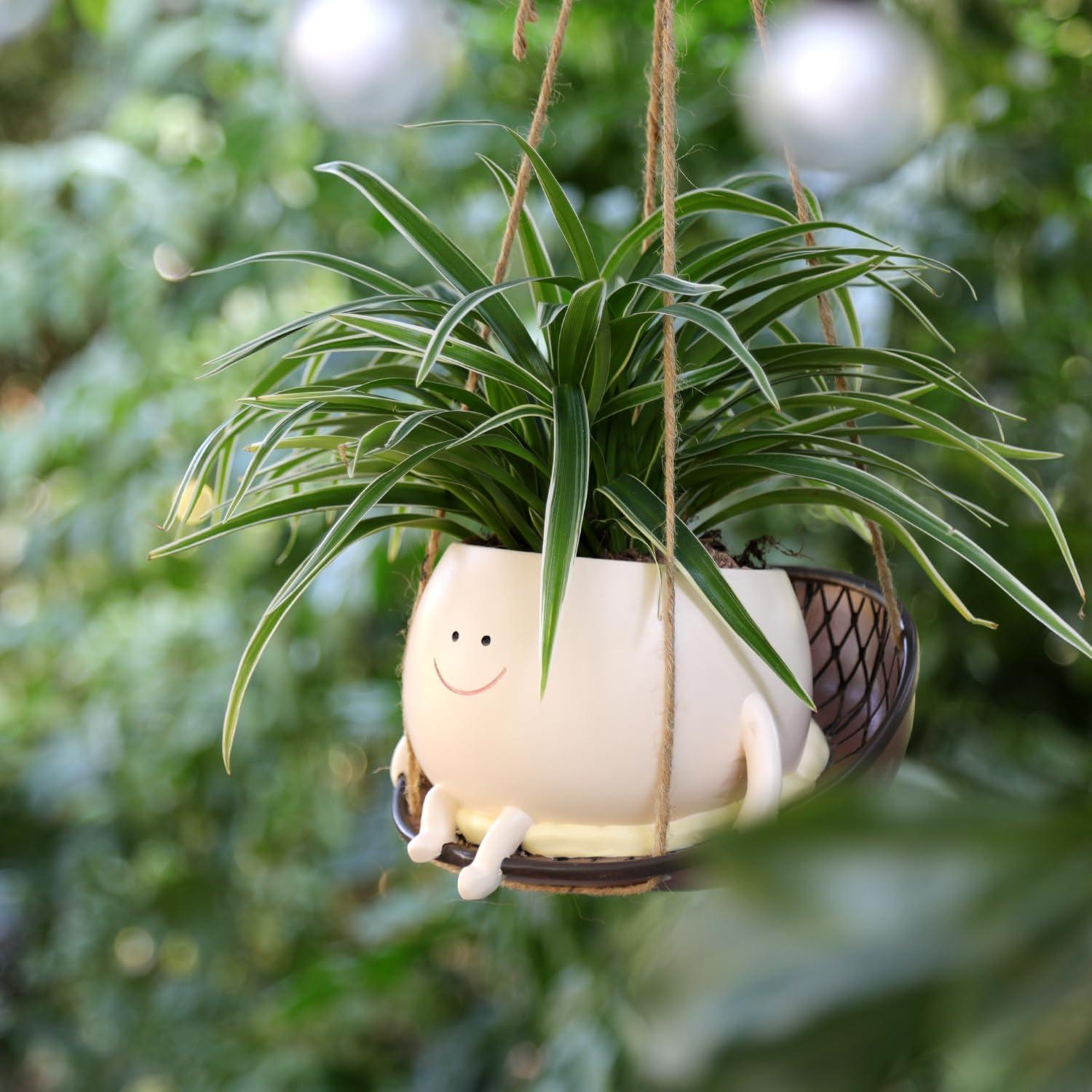 Maceta Colgante Grande UMESONG en Forma de Silla Sonriente