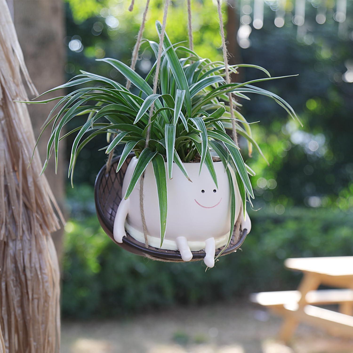 Maceta Colgante Grande UMESONG en Forma de Silla Sonriente