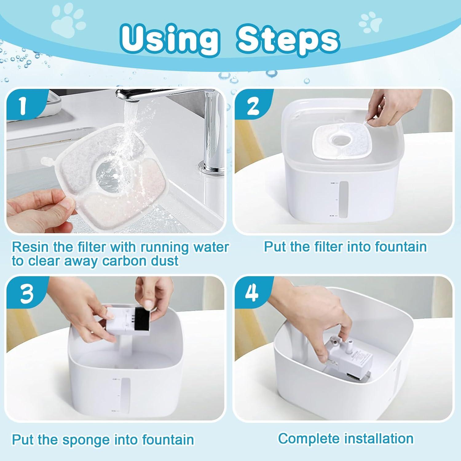 Paquete de 18 Filtros de Reemplazo ELXXROONM para Fuente de Agua Gatos