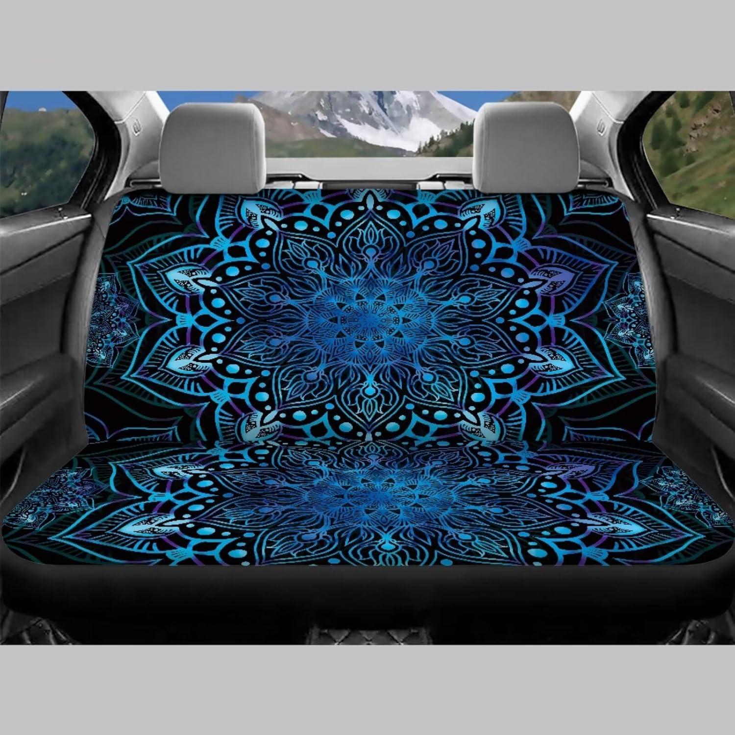 Juego Completo de Accesorios para Automóvil Rucaresri 13 Piezas Mandala Floral Azul