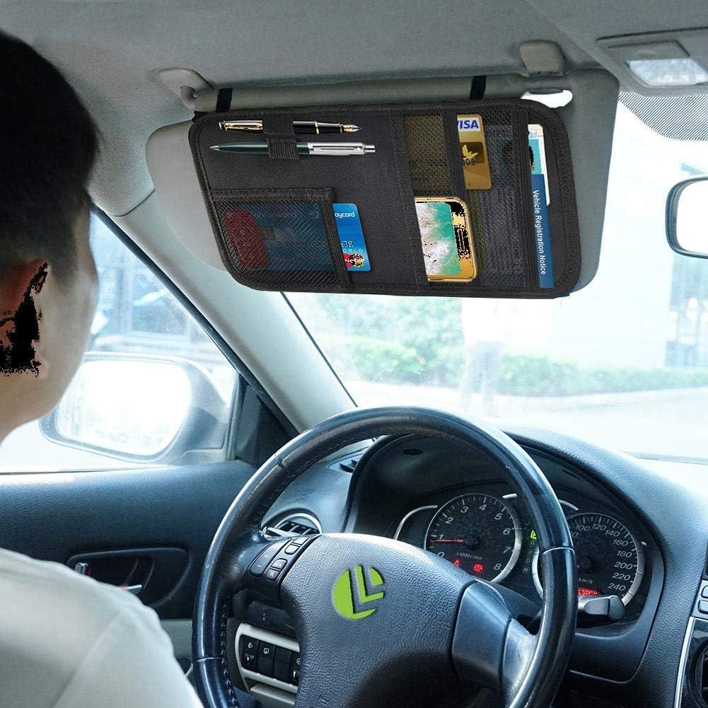 Organizador de Visera de Coche Lukling con 4 Bolsillos