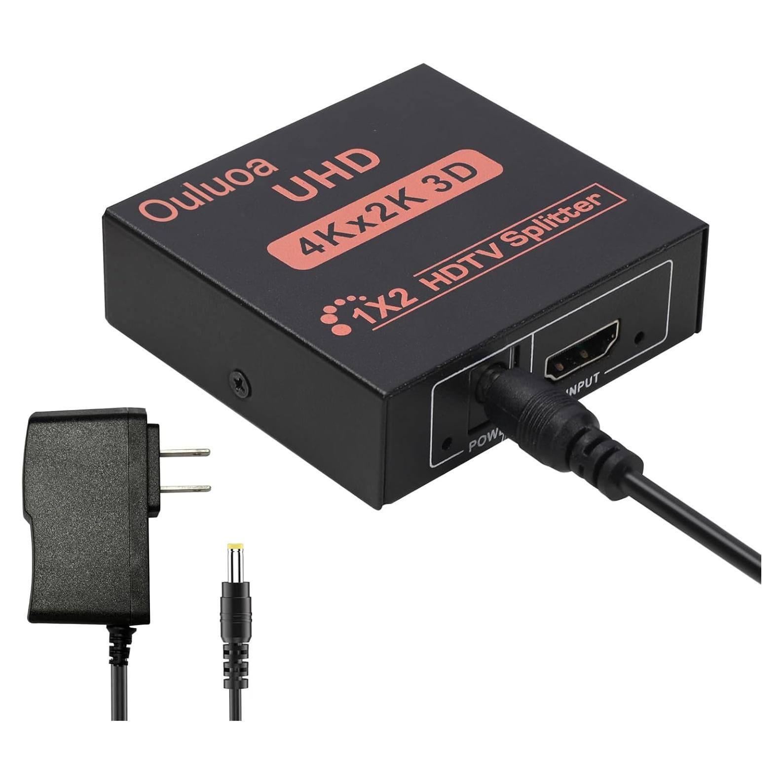 Divisor HDMI 1 en 2 Salidas 4K@30Hz Ouluoa con Adaptador