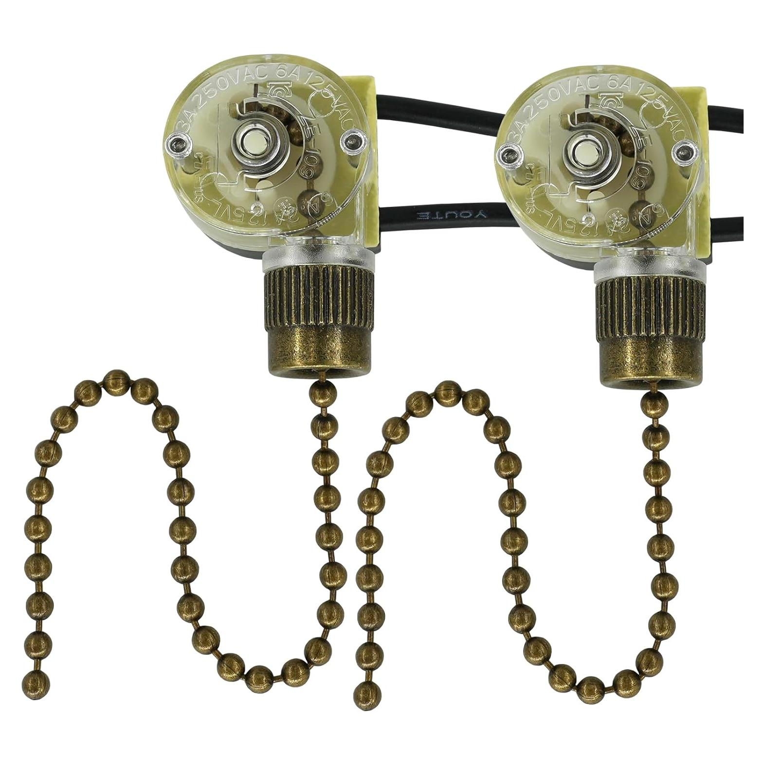 Interruptor de cadena YukiHalu ZE-109 para ventilador de techo 2Pack