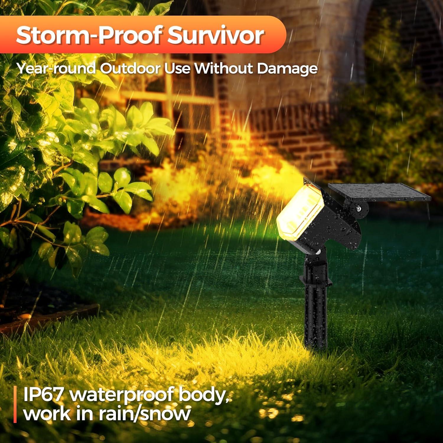 Luces Spot Solares Fratink 92 LEDs Jardín 3 Modos IP67