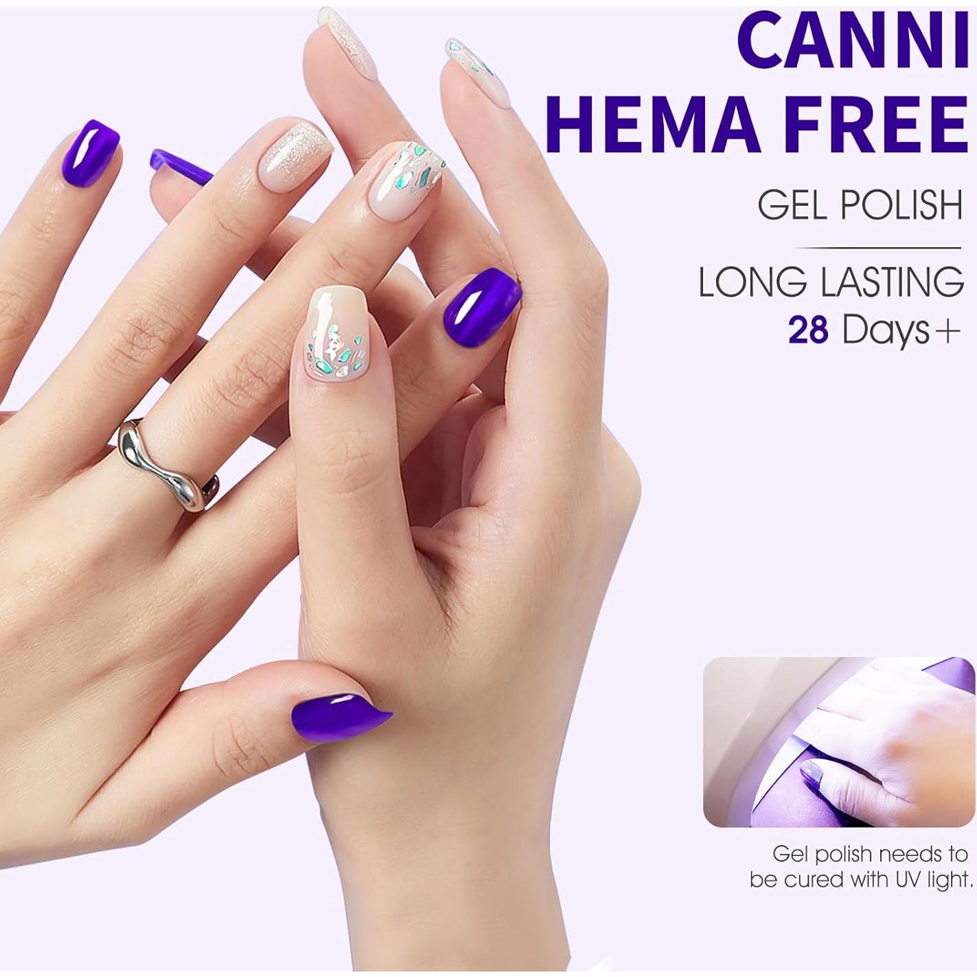 Esmalte en Gel CANNI Azul Real 9ml - Alta Pigmentación