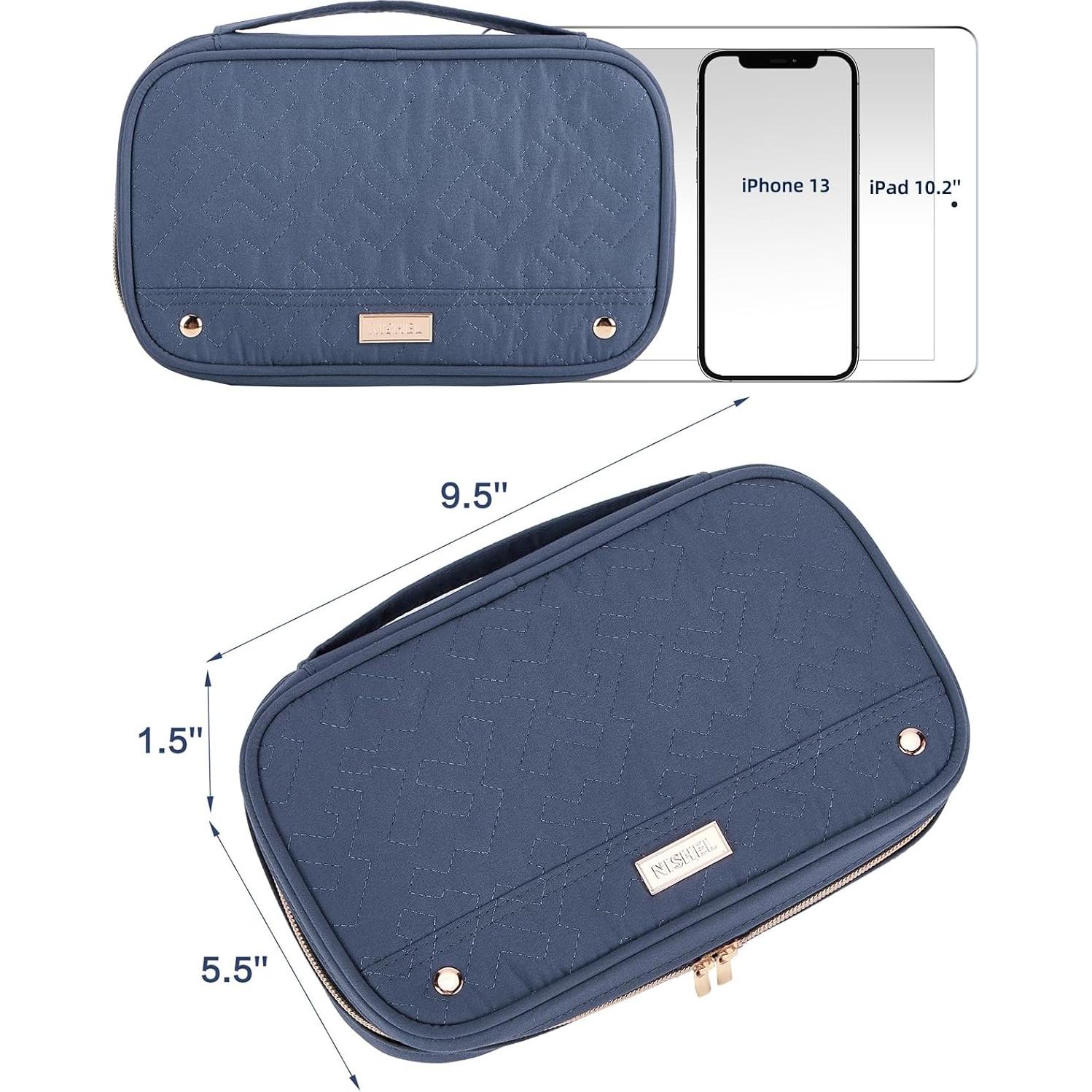 Estuche de Joyería NISHEL Azul Egeo Compacto 24.1x14cm