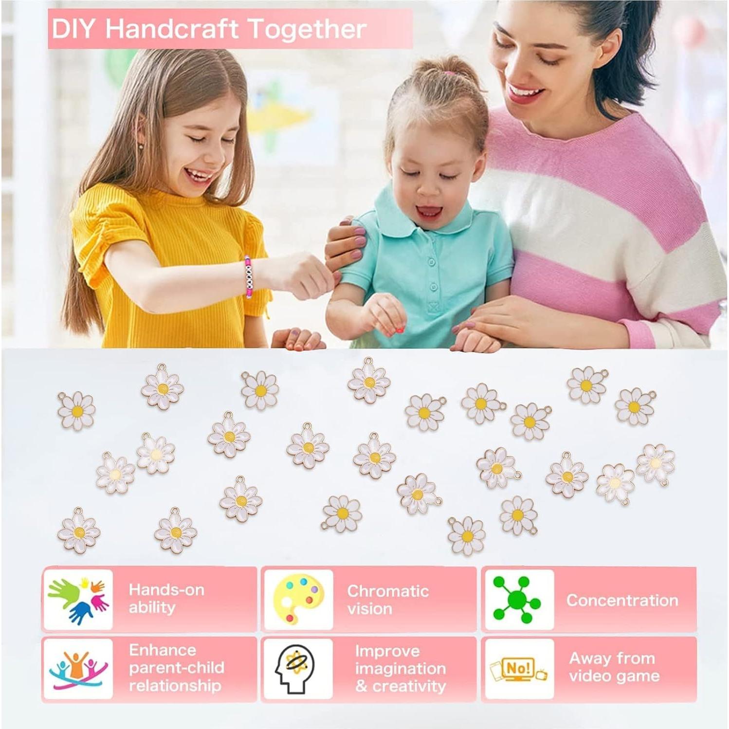 Colgantes de Flores de Esmalte DanLingJewelry - 10 Piezas 23mm