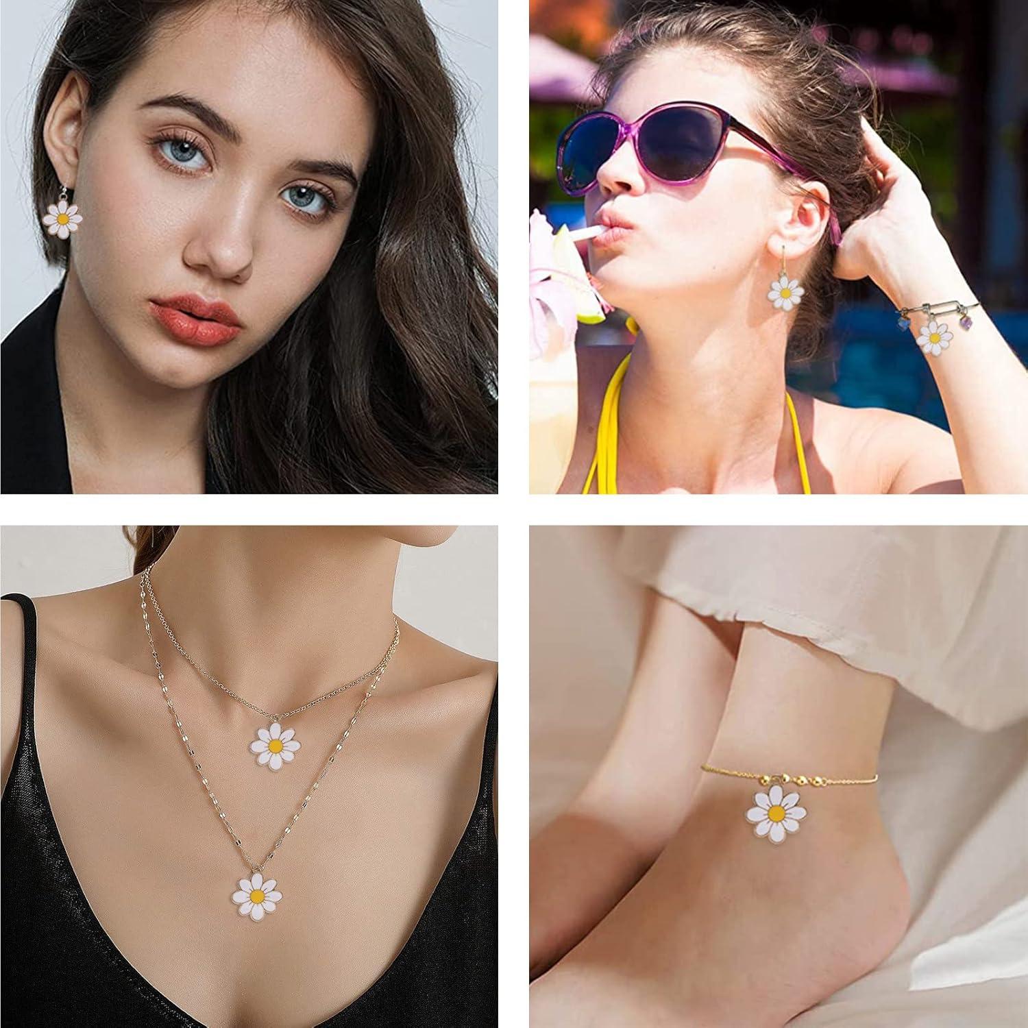 Colgantes de Flores de Esmalte DanLingJewelry - 10 Piezas 23mm