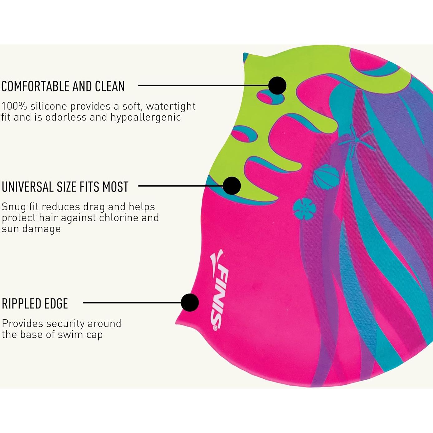 Gorro de Natación para Niños FINIS Sirena - Silicona 100% - Talla Universal