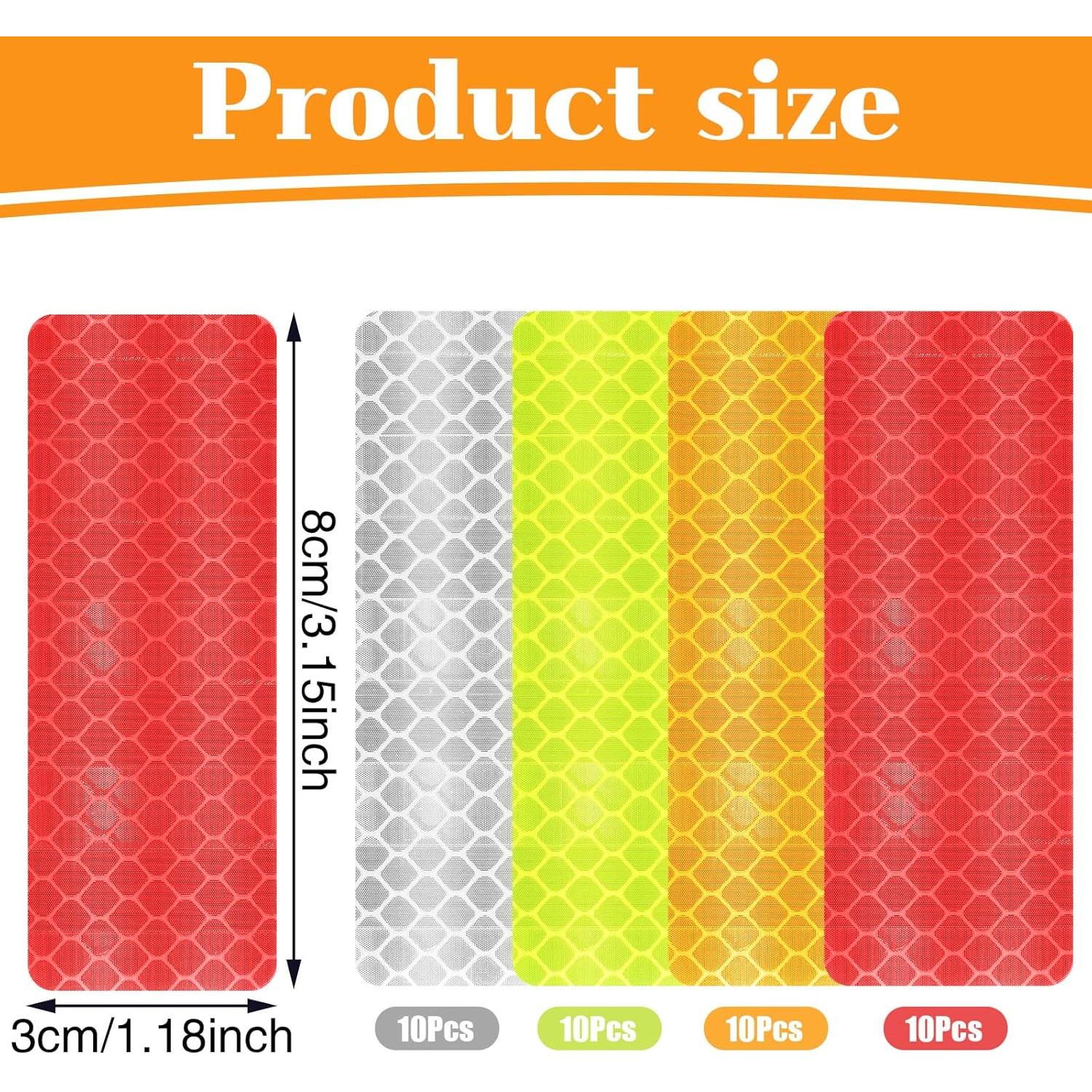 Cinta Reflectante Impermeable Pimoys 40 Pcs 3x8 cm Seguridad