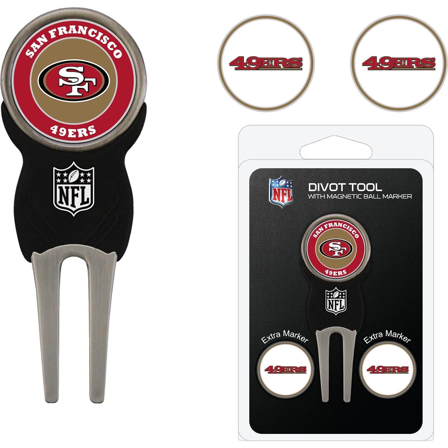 Herramienta Divot Team Golf NFL con 3 Marcadores Magnéticos