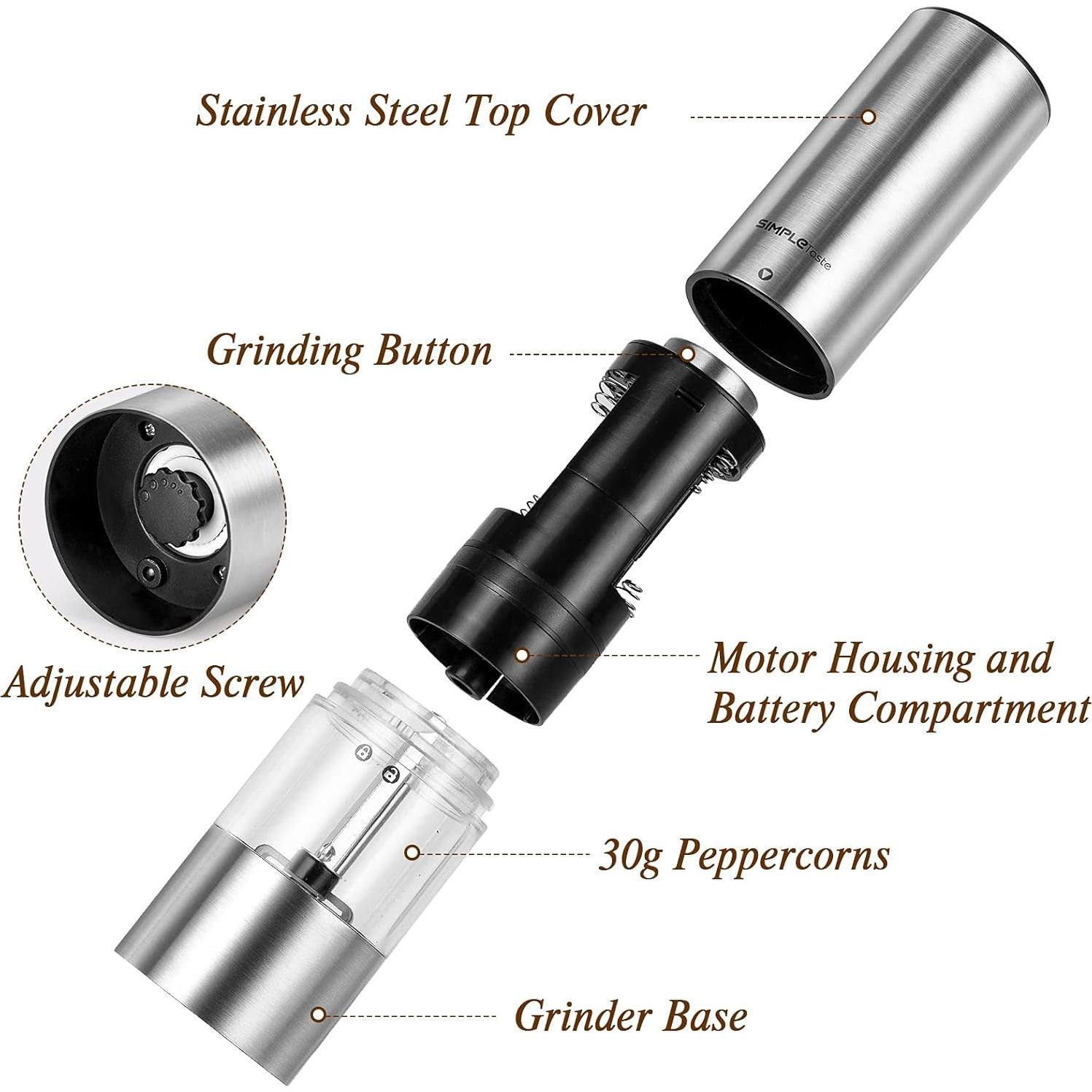 Conjunto de Molinillos Eléctricos SIMPLETASTE Automáticos 2 Piezas