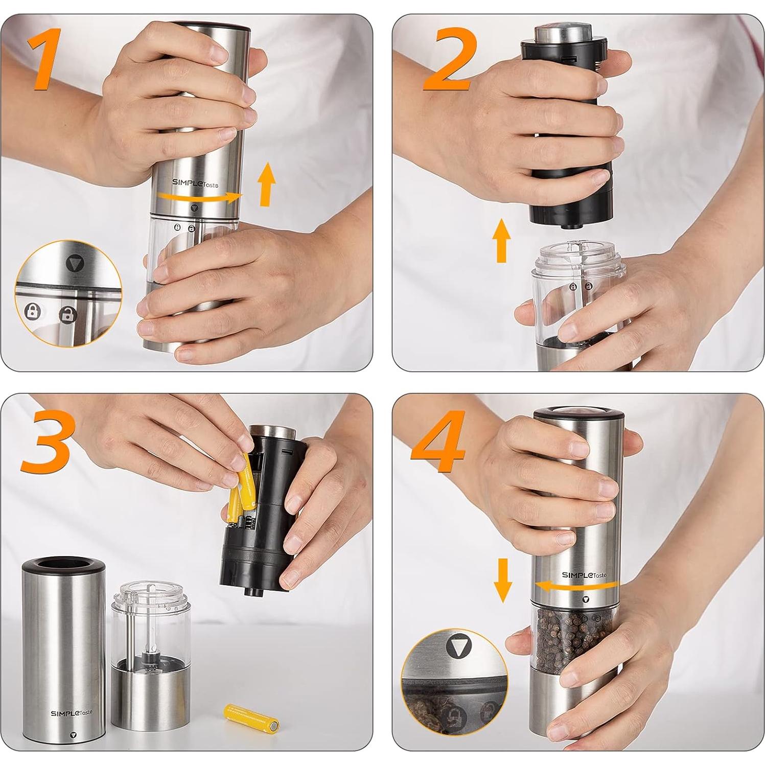 Conjunto de Molinillos Eléctricos SIMPLETASTE Automáticos 2 Piezas