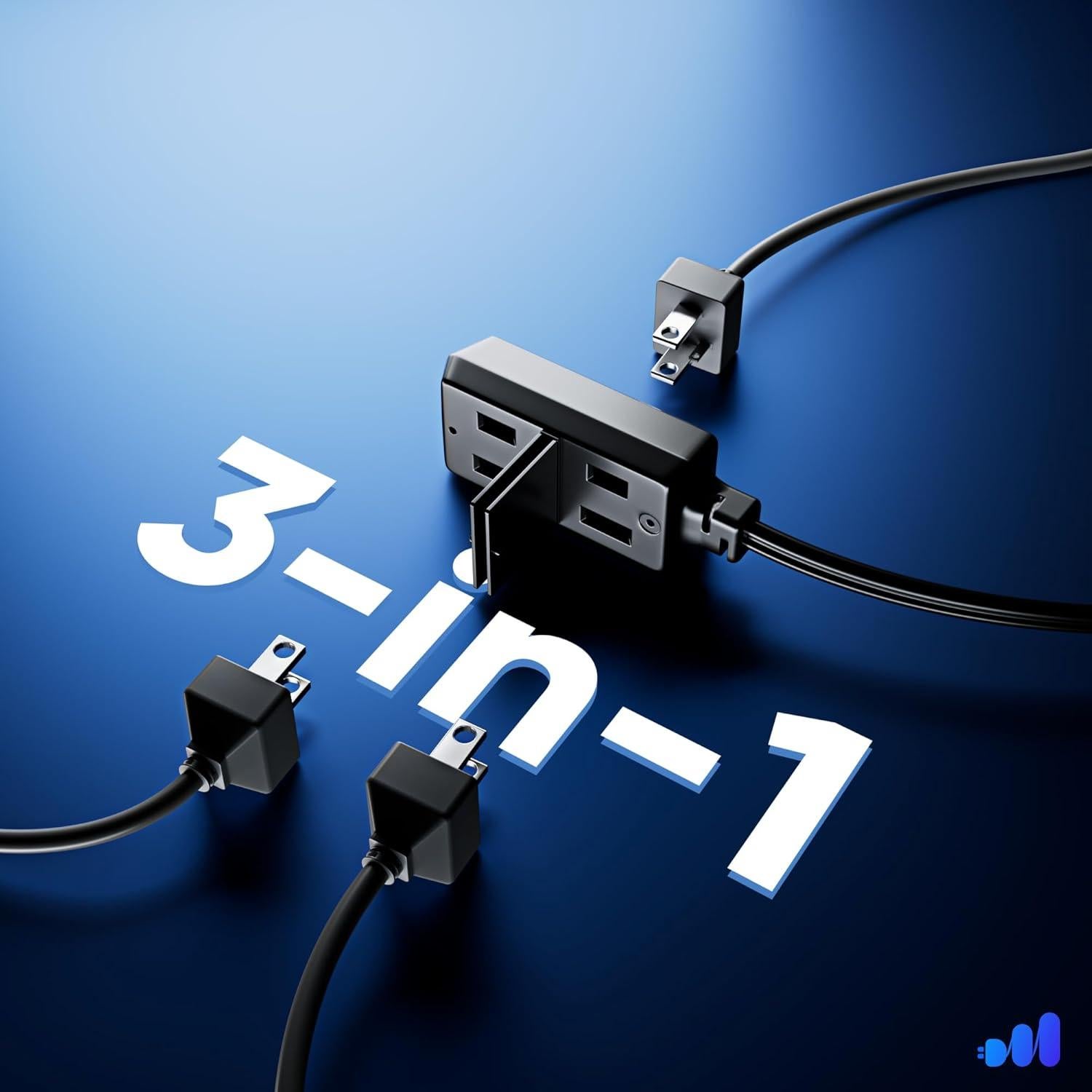 Cable de Extensión Maximm 1.2m con Interruptor y Enchufe Rotativo