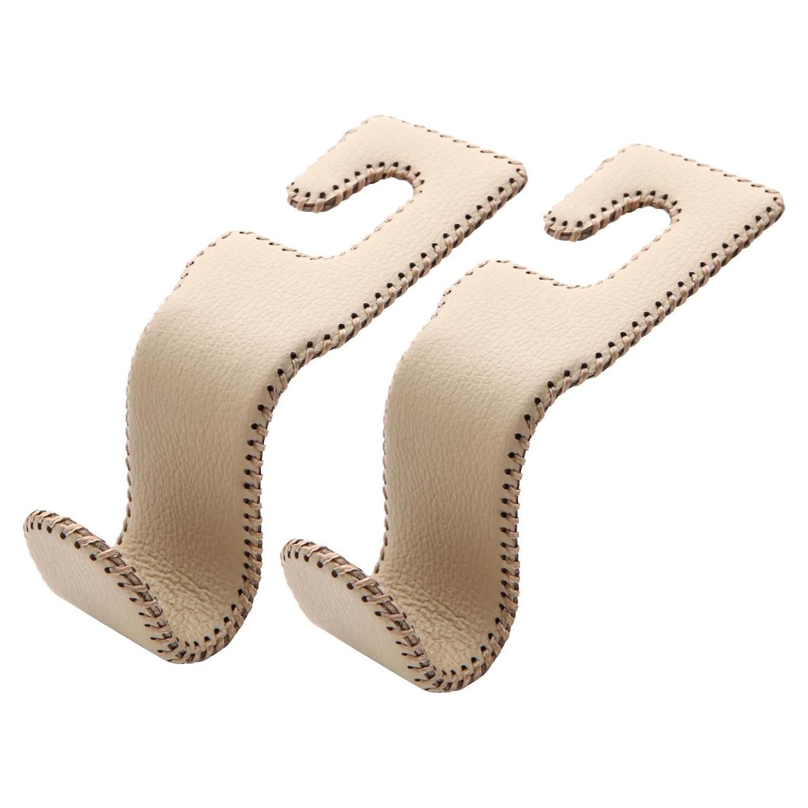 Ganchos de Cuero para Auto AMVOYOA - Soporte Beige para Bolsos