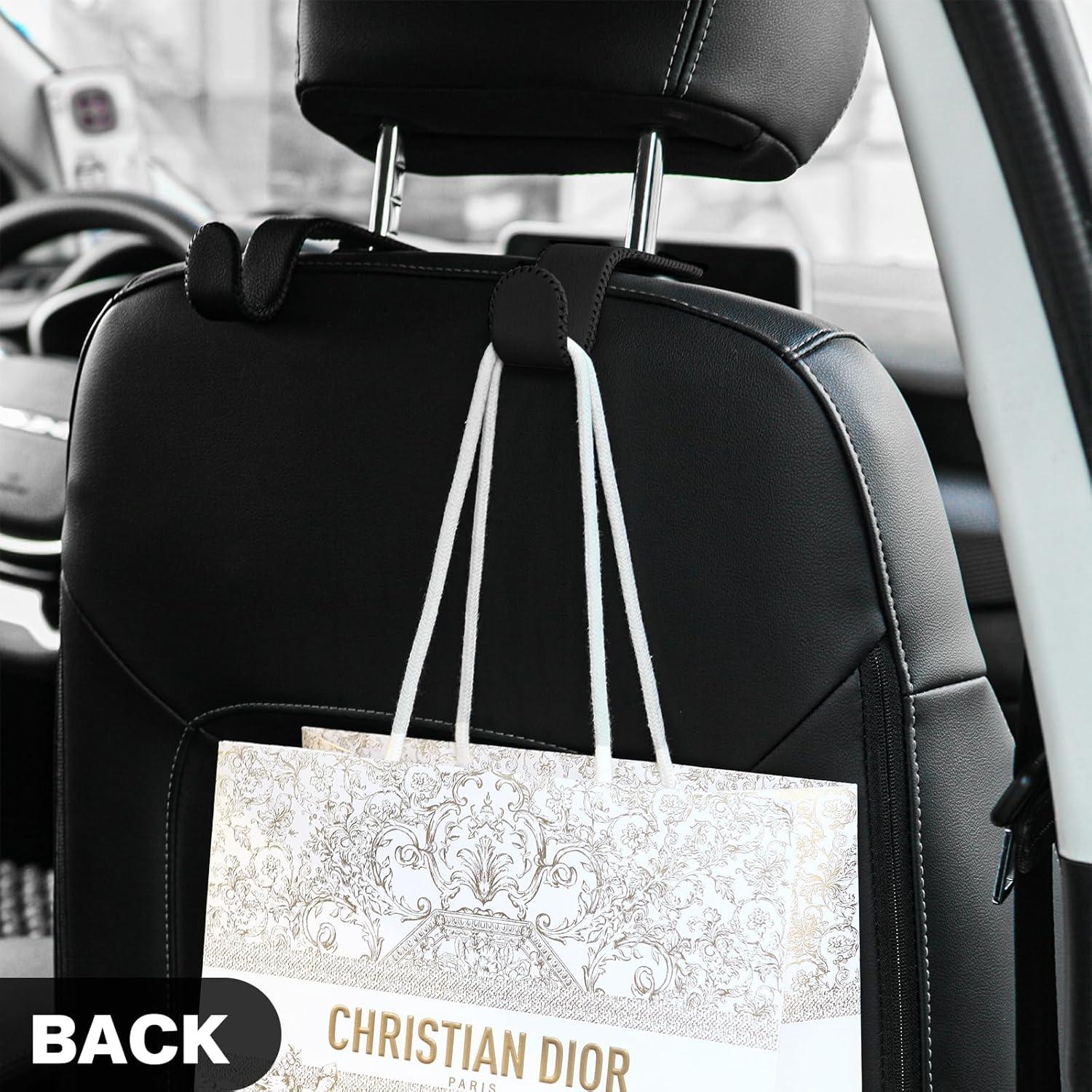 Ganchos de Cuero para Auto AMVOYOA - Soporte Beige para Bolsos