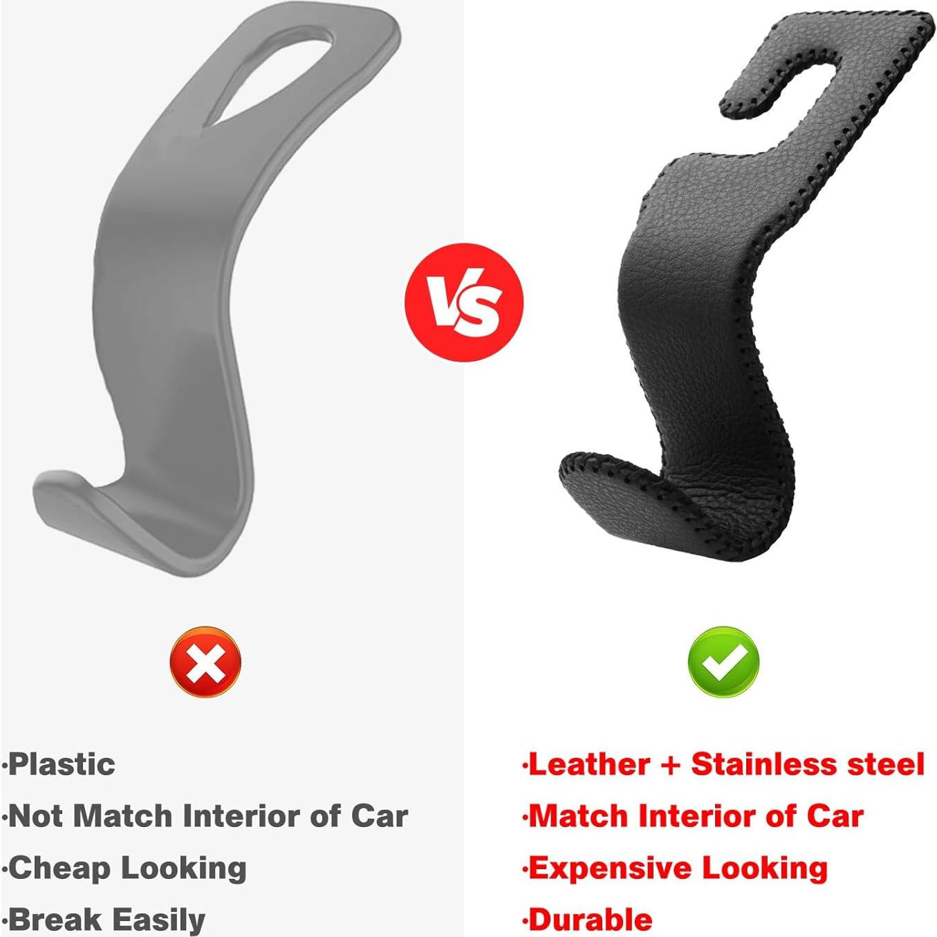 Ganchos de Cuero para Auto AMVOYOA - Soporte Beige para Bolsos