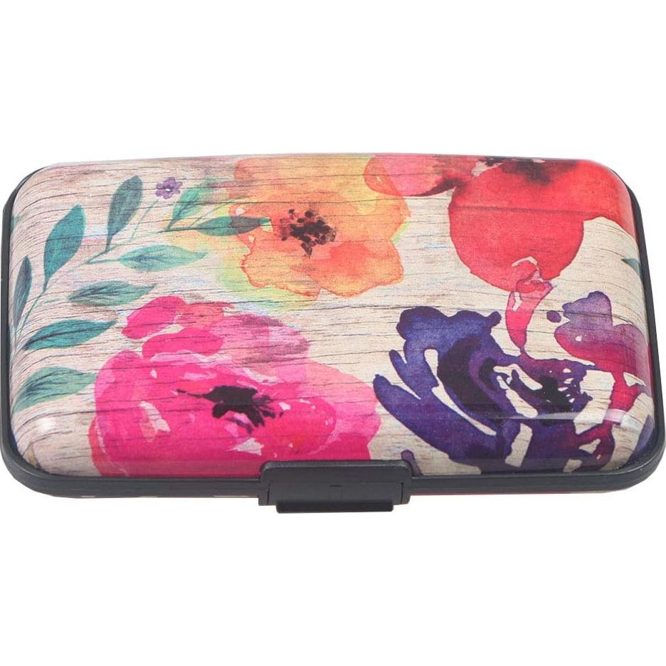 Cartera Compacta de Aluminio RFID BOHONG Floral 11x7.5cm