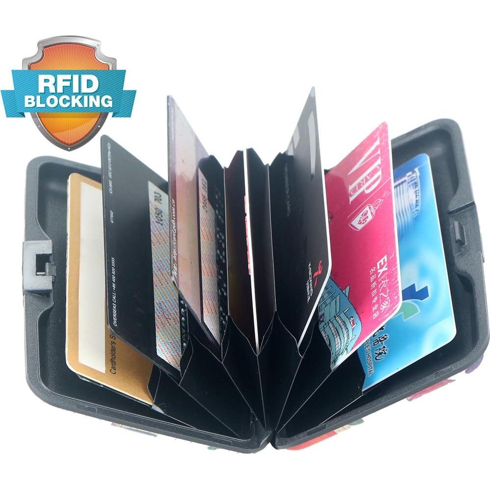 Cartera Compacta de Aluminio RFID BOHONG Floral 11x7.5cm