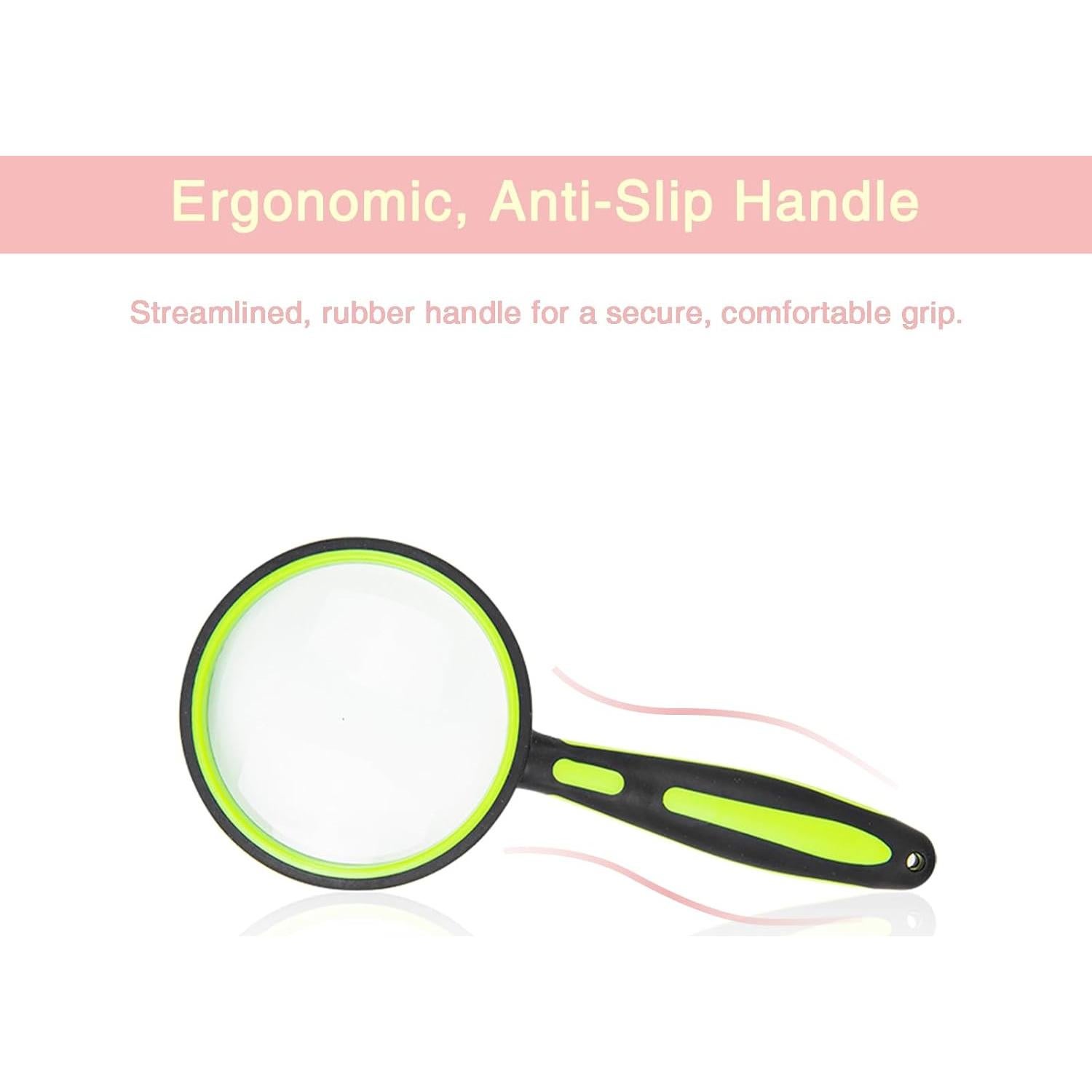 Lupa de Mano ELTVISII 10X Verde 75mm para Lectura y Exploración